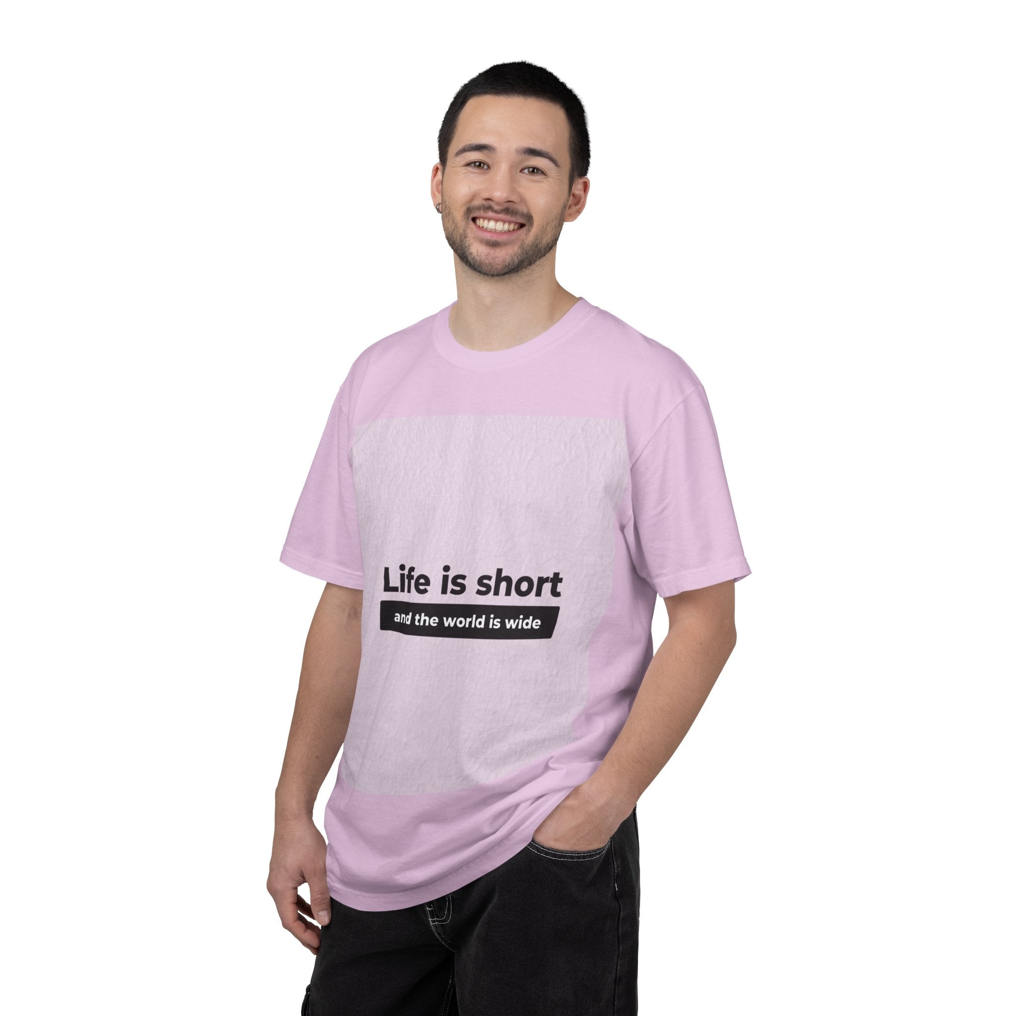 Life Is Short Travel T‑Shirt — "Life is short and the world is wide" Adventure Tee
