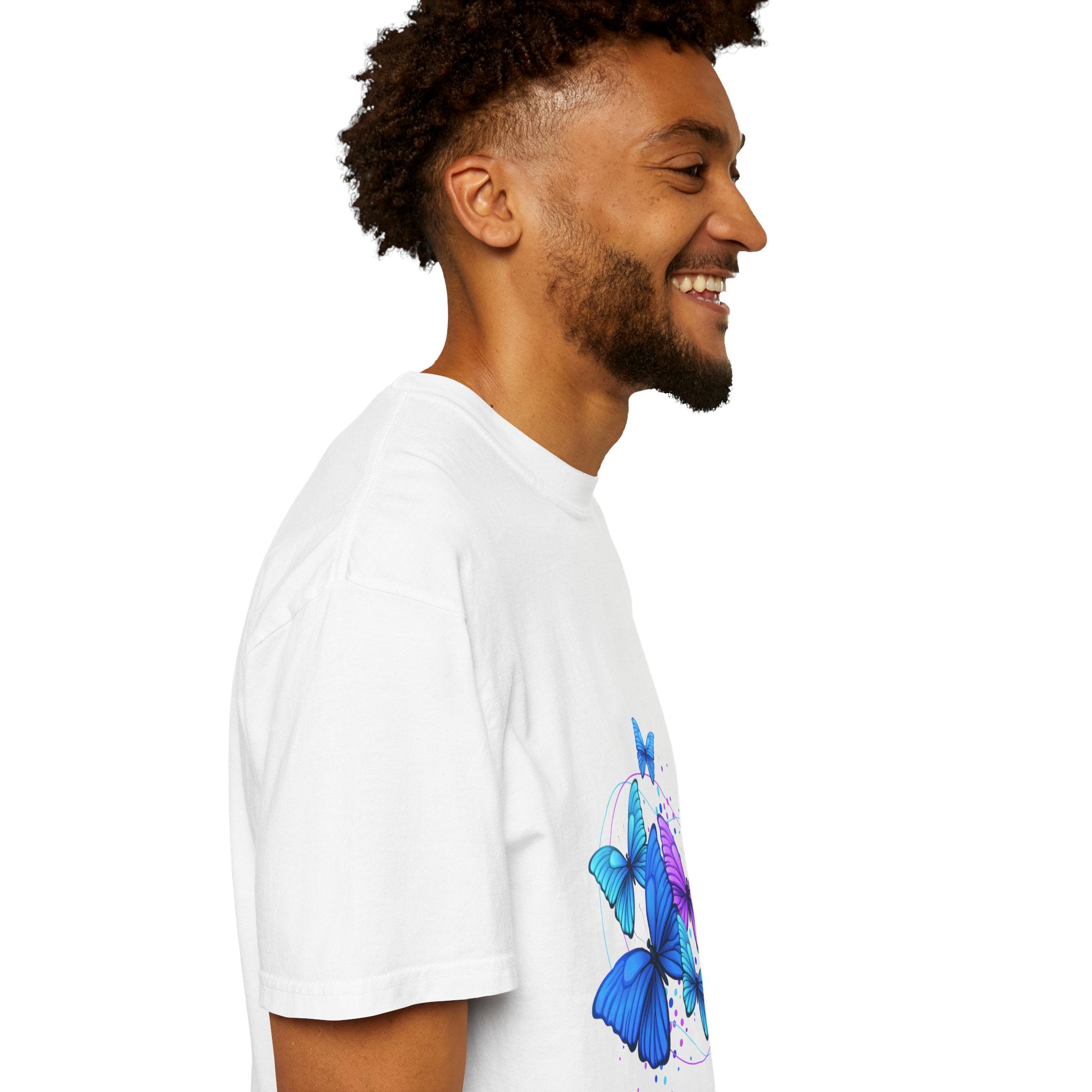 Butterfly Cluster T‑Shirt — Blue & Purple Wings Graphic Tee