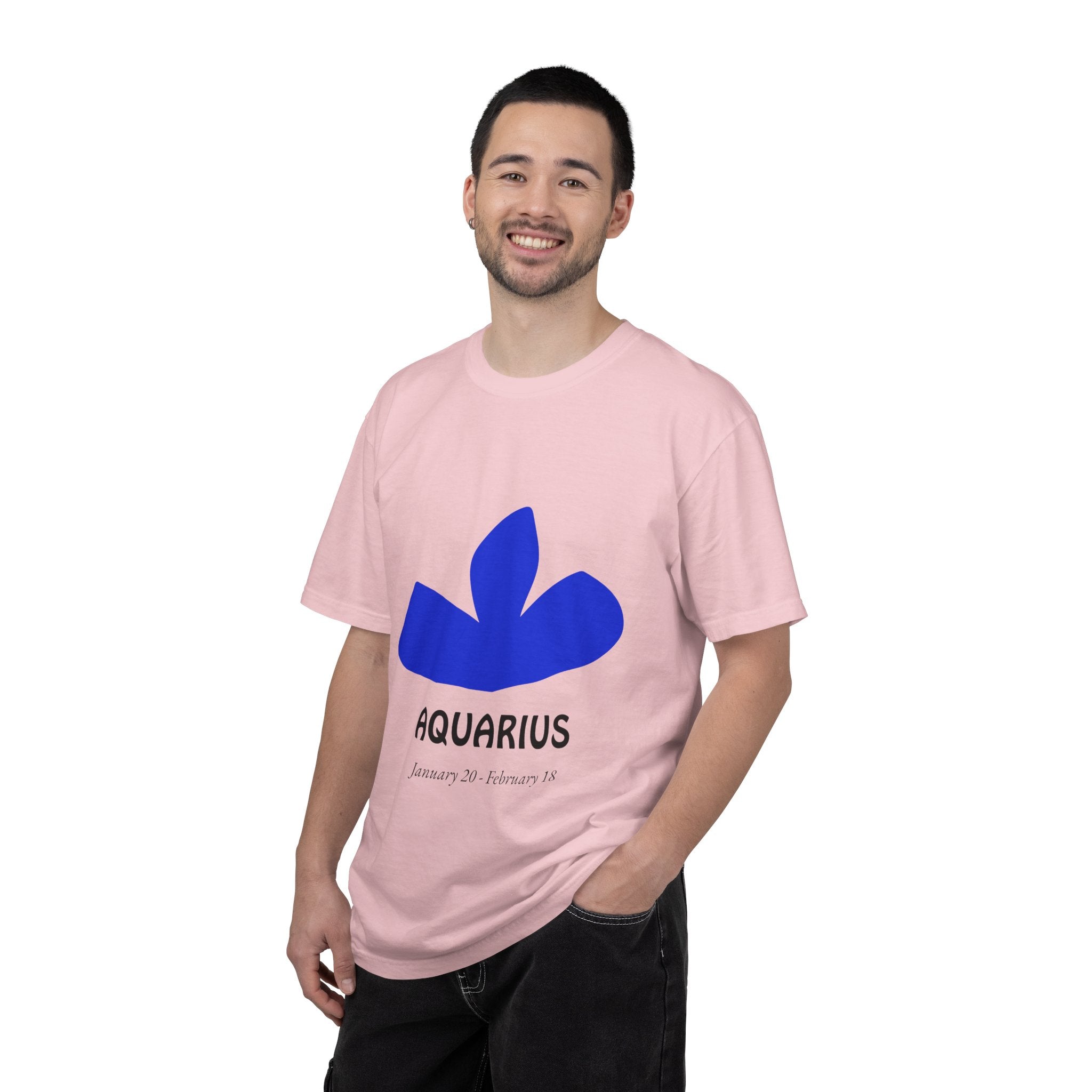 Aquarius Zodiac T-Shirt — Bold Blue Symbol, January 20–February 18 Astrology Tee