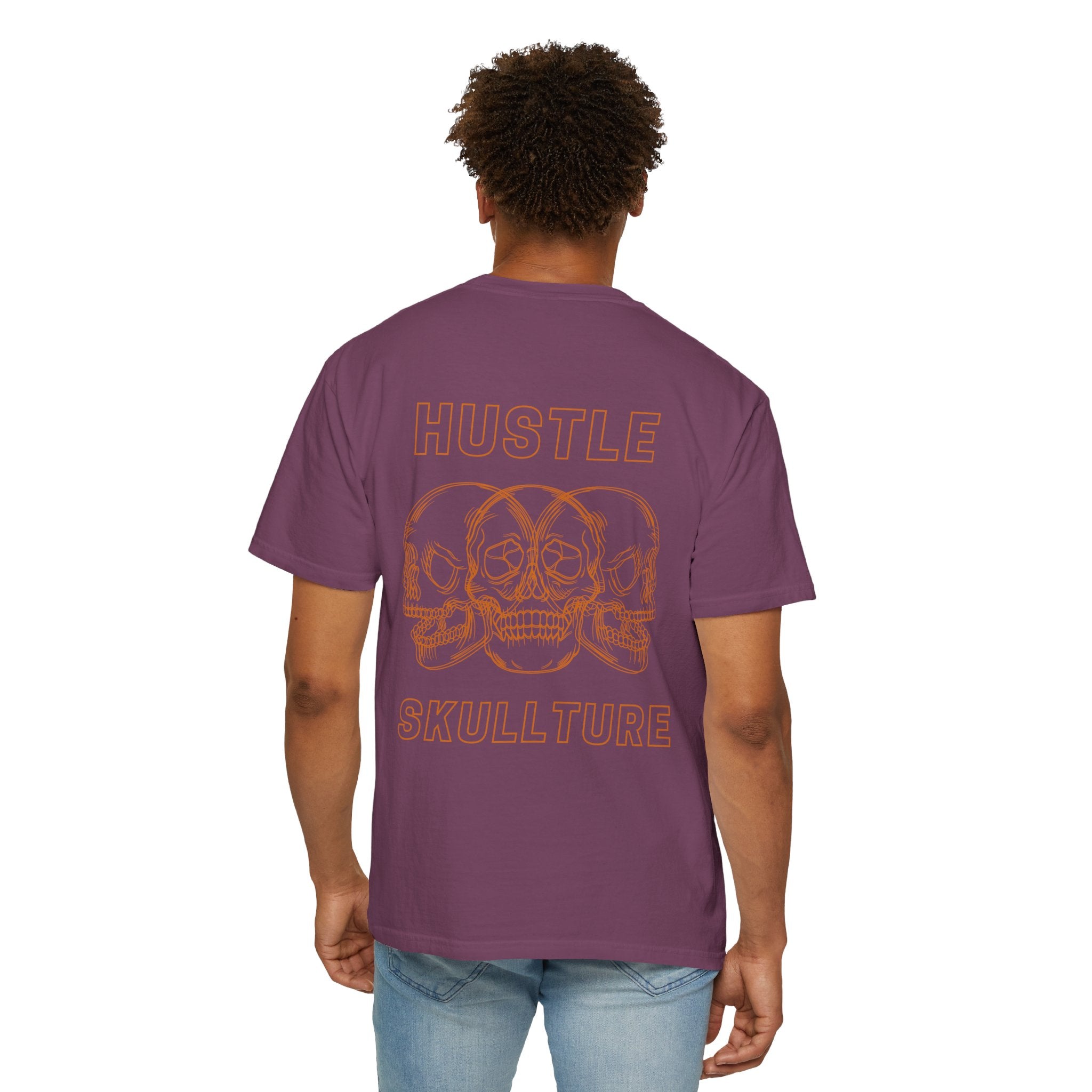 Hustle Skullture Tee — Vintage Skull Graphic T-Shirt for Streetwear & Edgy Style