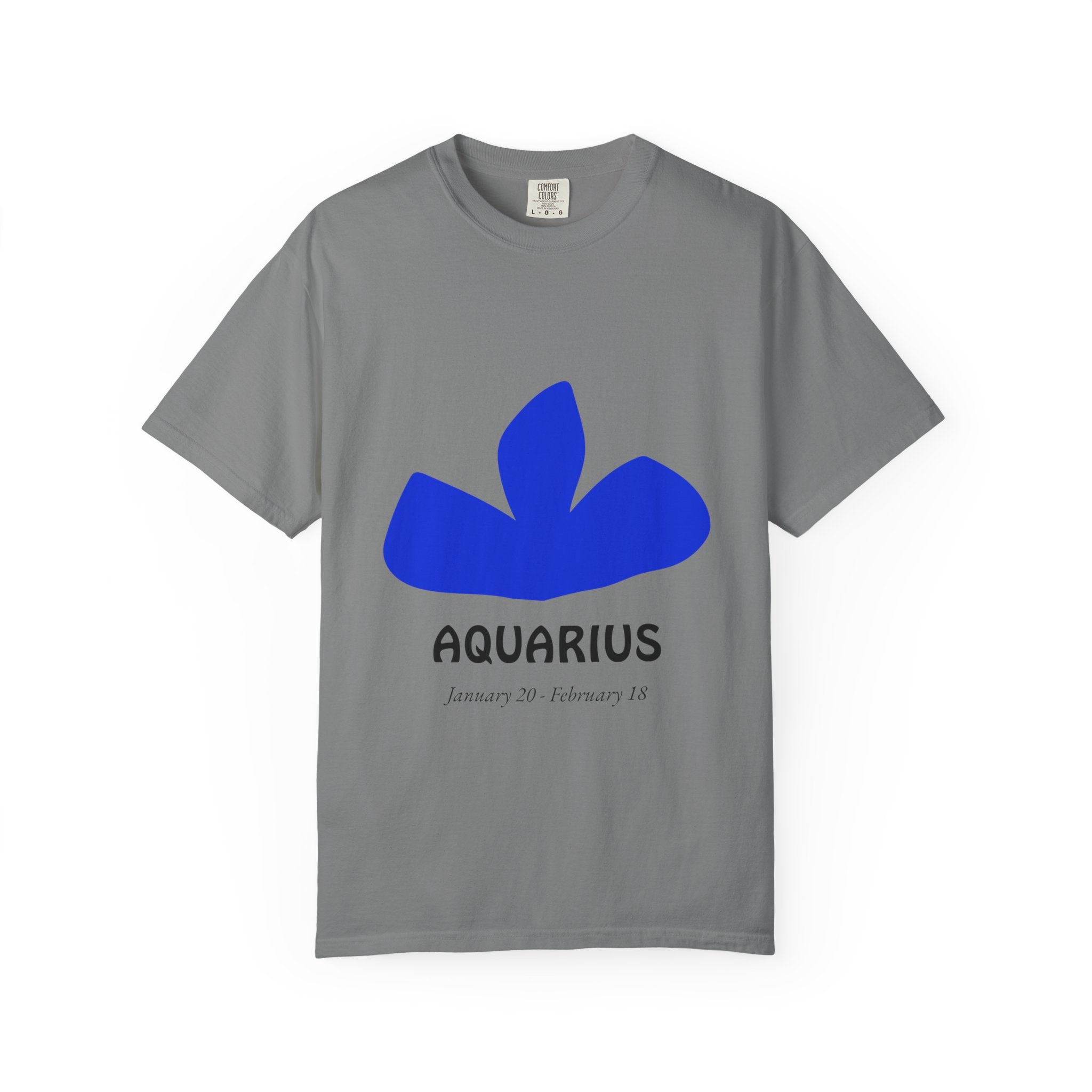 Aquarius Zodiac T-Shirt — Bold Blue Symbol, January 20–February 18 Astrology Tee
