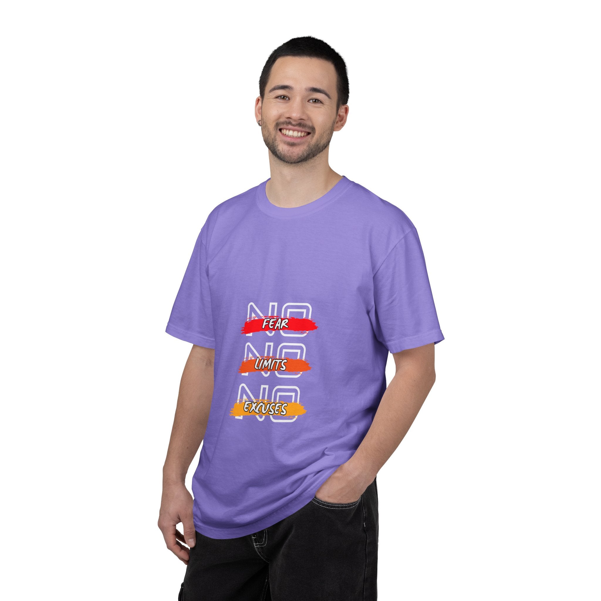 T-Shirt — "No Fear, No Limits, No Excuses" Motivational Graphic Tee