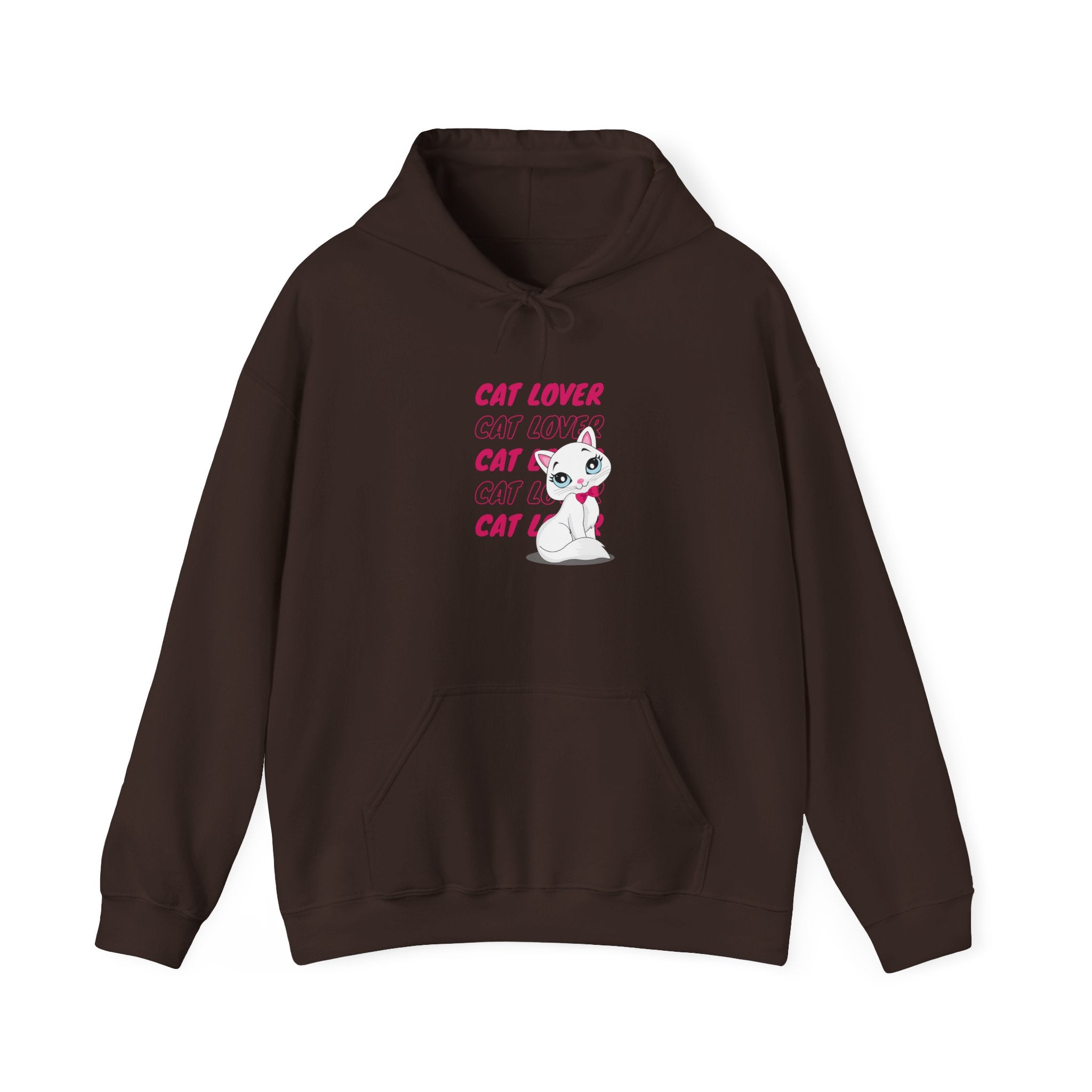 Cat Lover Hoodie — Cute Pink Kitty Graphic Pullover