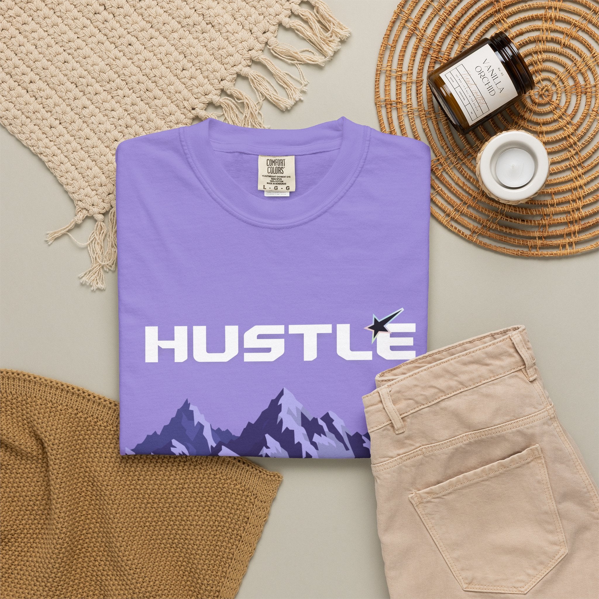 Hustle Mountain T-Shirt — Adventure Motivational Graphic Tee
