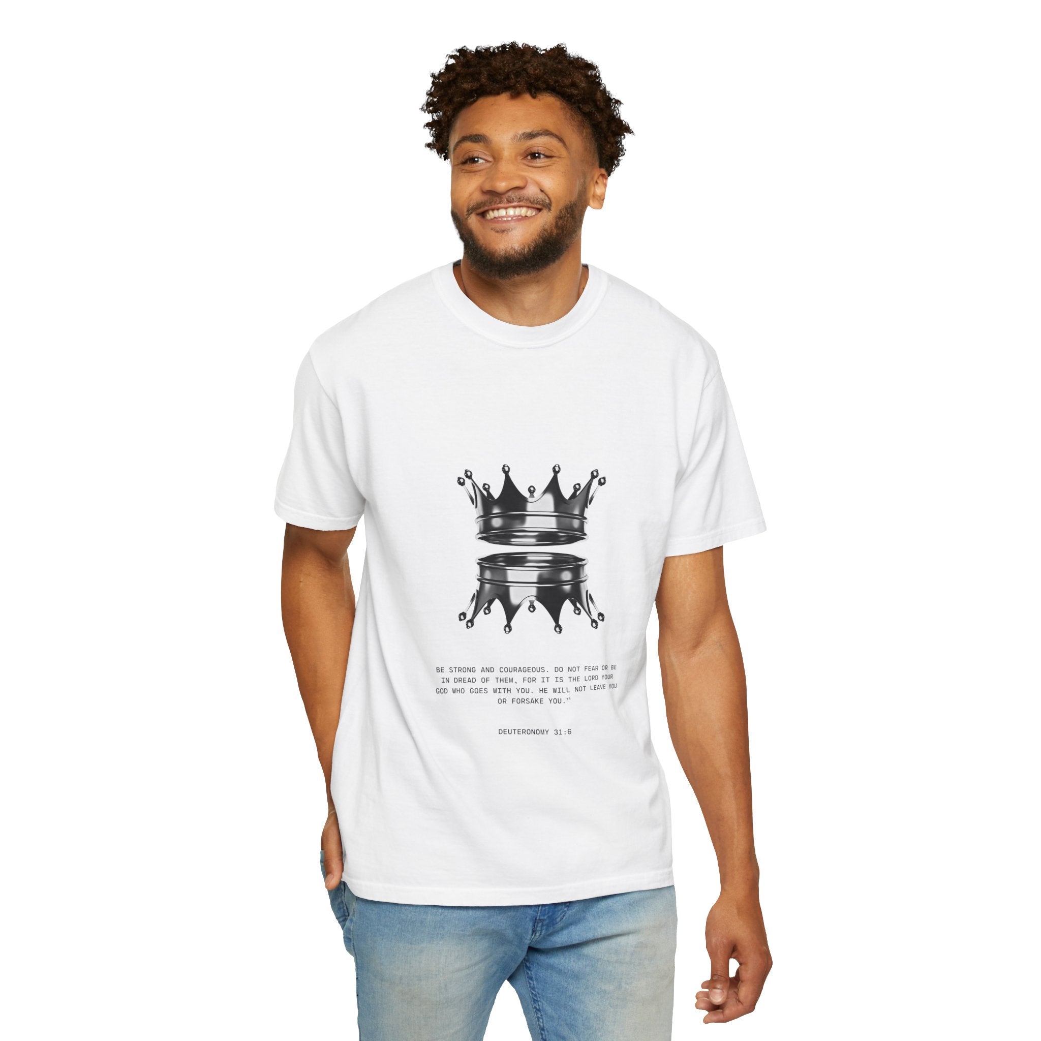 Crown Reflection T‑Shirt — Minimal Black Crown Graphic Tee