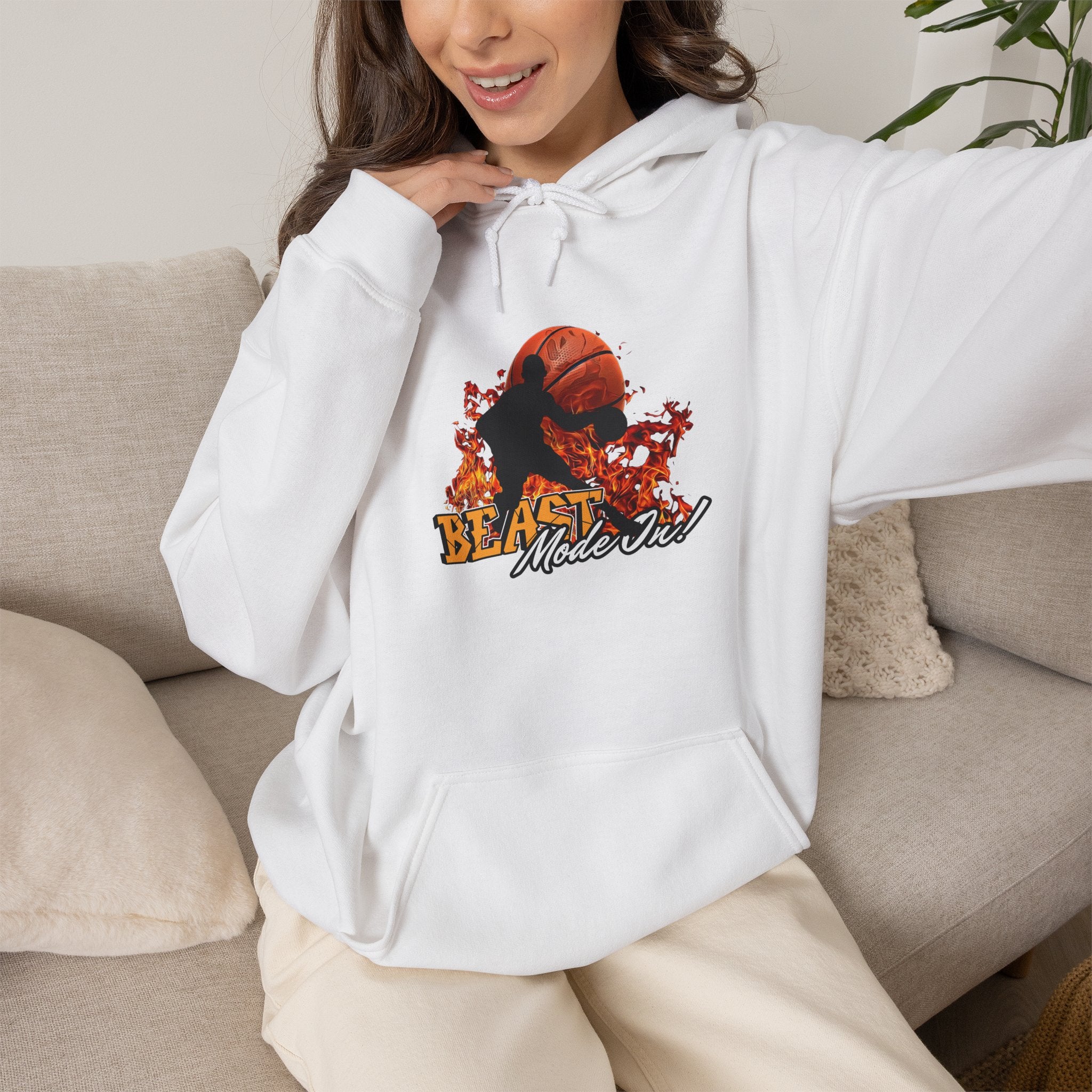 Basketball Beast Mode Hoodie — "Beast Mode On" Graphic Pullover