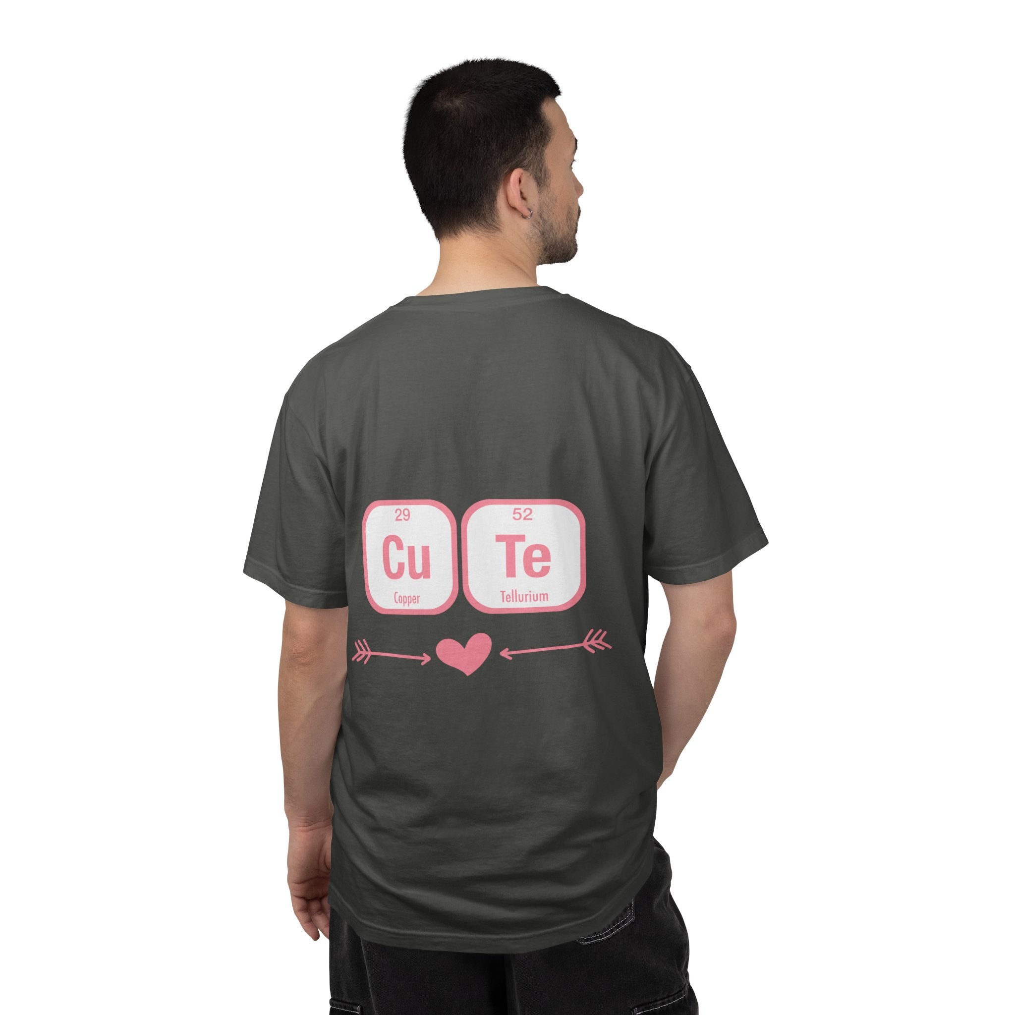 Cute Chemistry Tee — "Cu Te" Element Heart Graphic T-Shirt