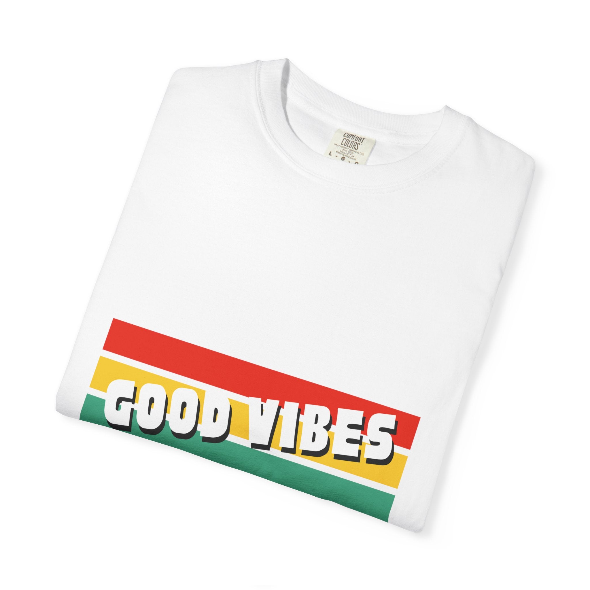 Good Vibes T-Shirt — Retro Stripes “Mind Positive Vibes, Positive Life”