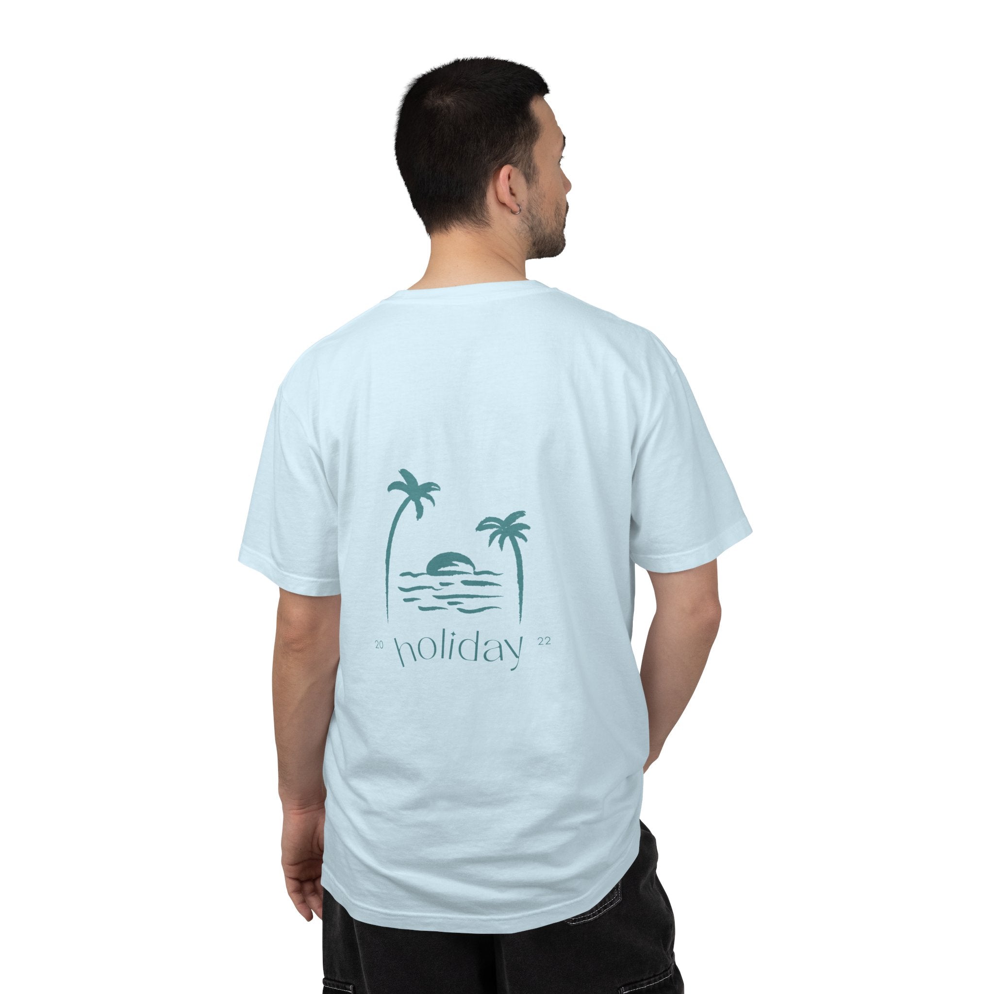 Holiday Palm Beach T-Shirt — Vintage Sunset Tropical Graphic