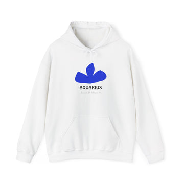 Aquarius Zodiac Hoodie — Minimal Blue Symbol Astrology Sweatshirt