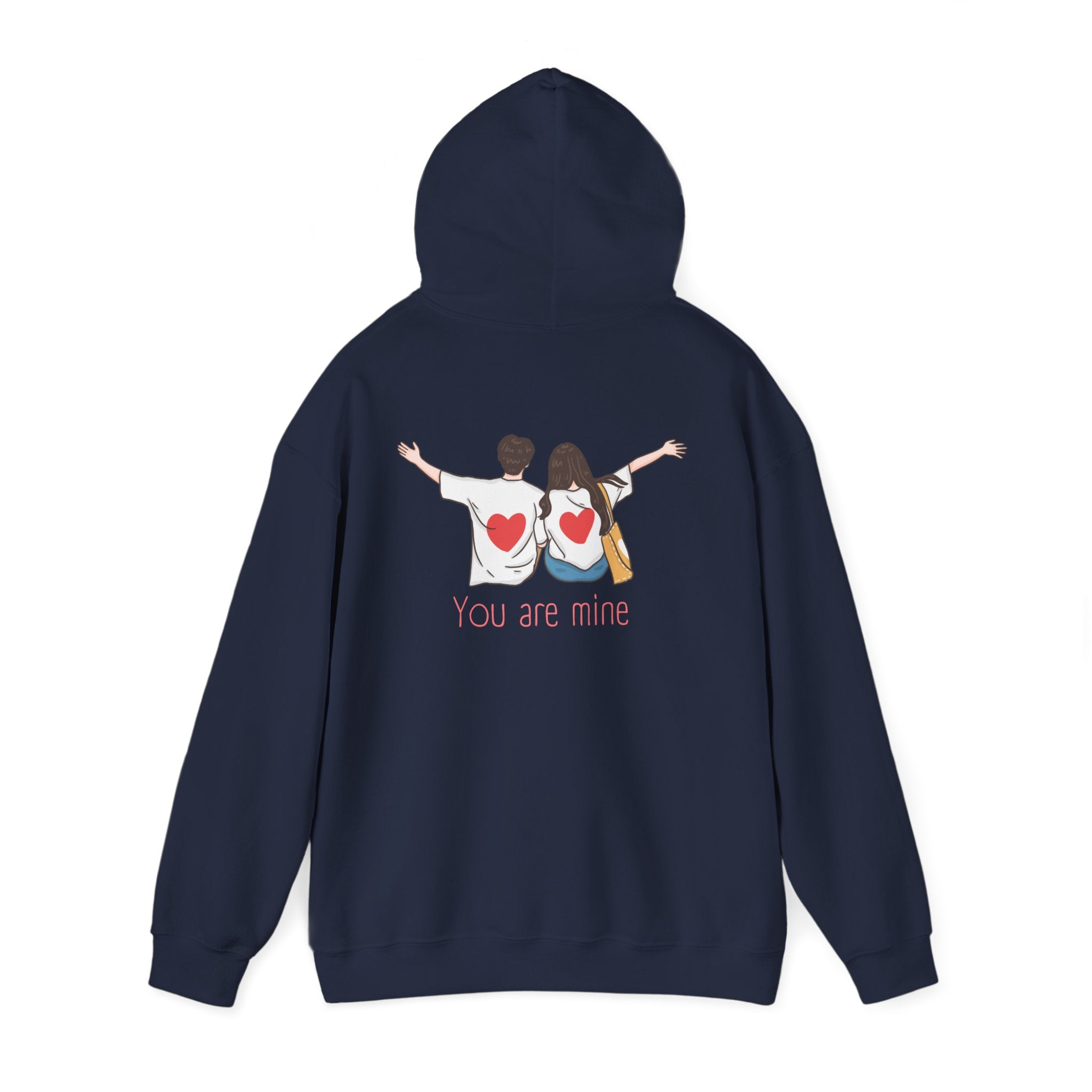 Cute Couples Hoodie — "You Are Mine" Matching Heart Back Design