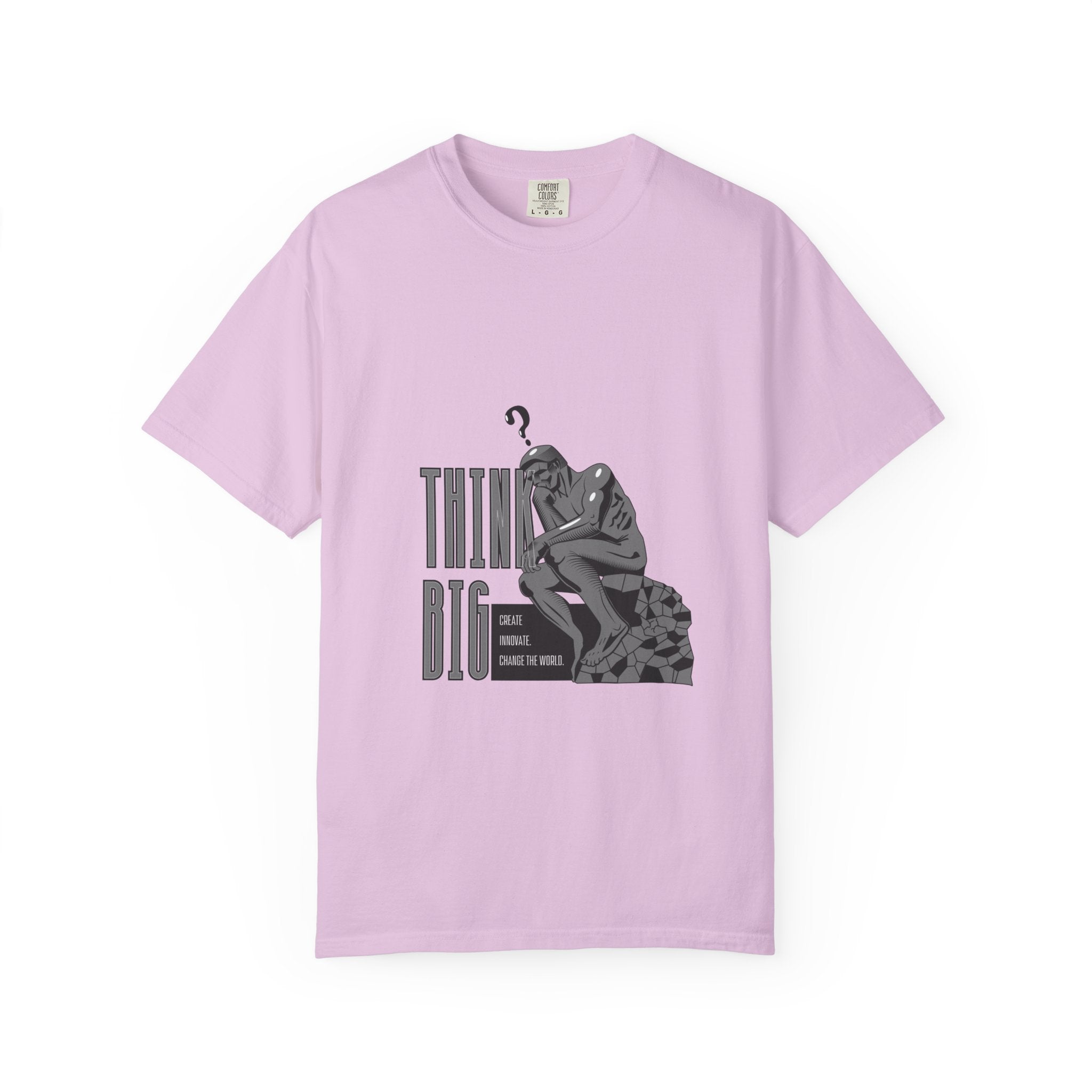 Think Big T-Shirt — Motivational Graphic Tee with Thinking Man Design