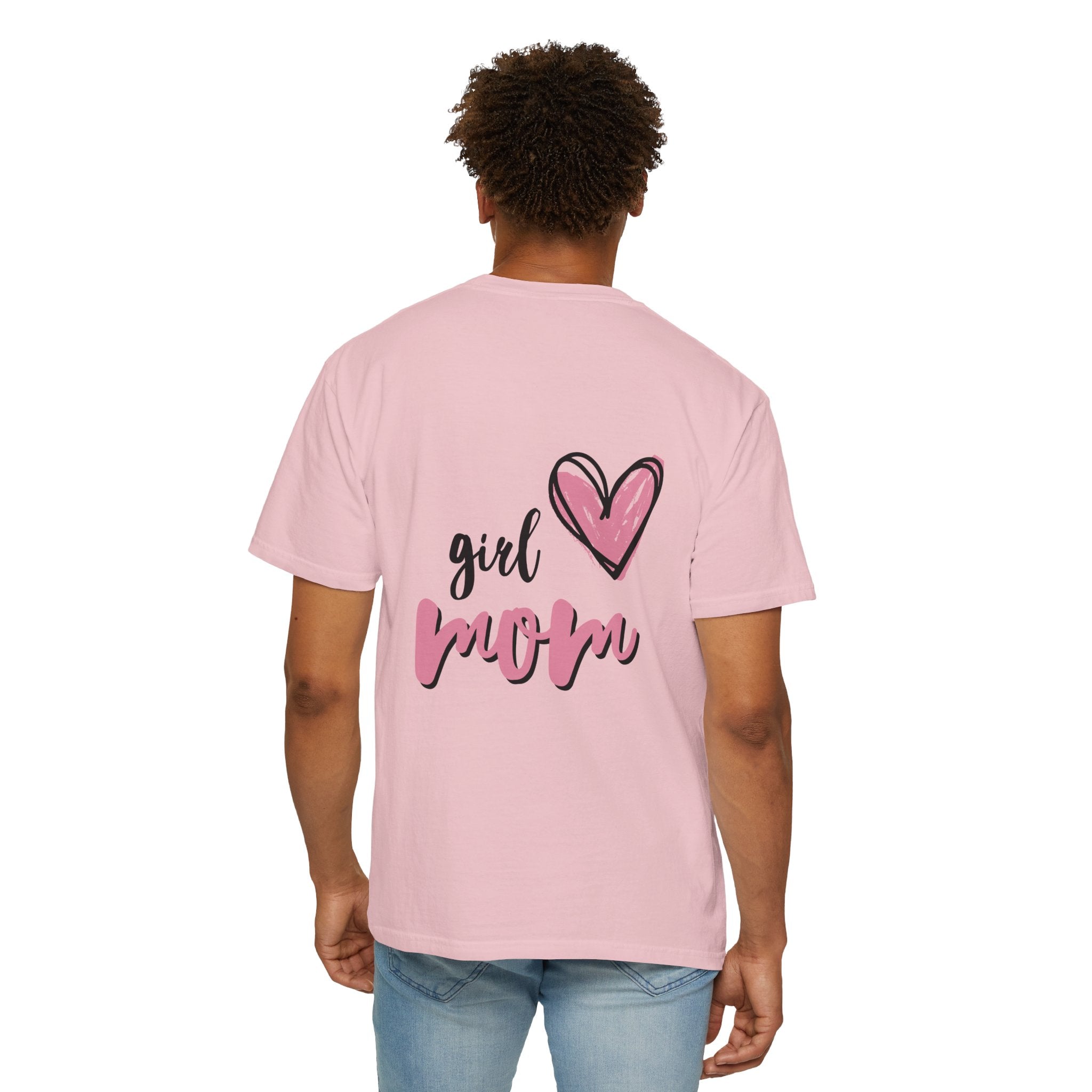 Girl Mom T-Shirt — Pink Heart Mom Shirt for New & Proud Mothers