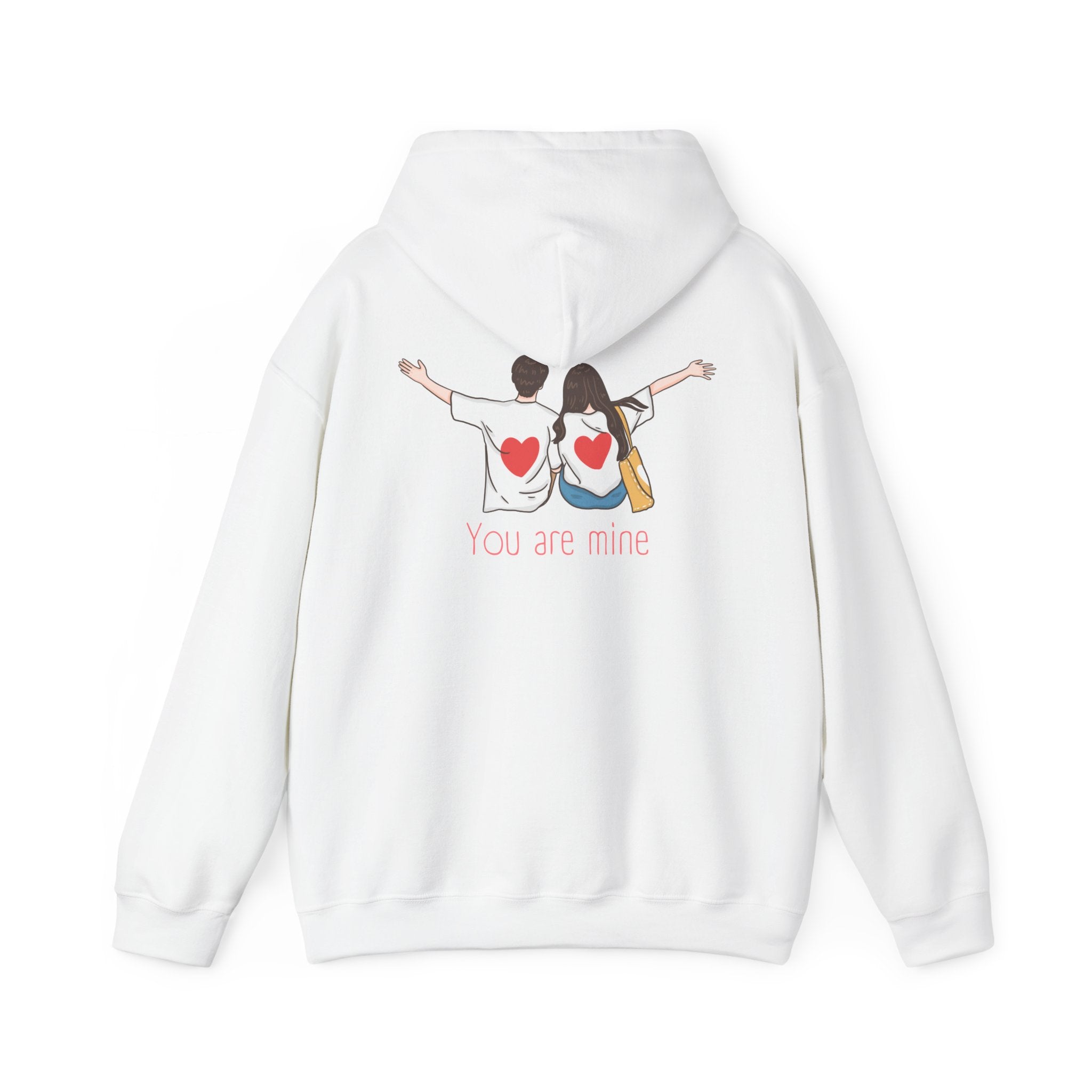 Cute Couples Hoodie — "You Are Mine" Matching Heart Back Design