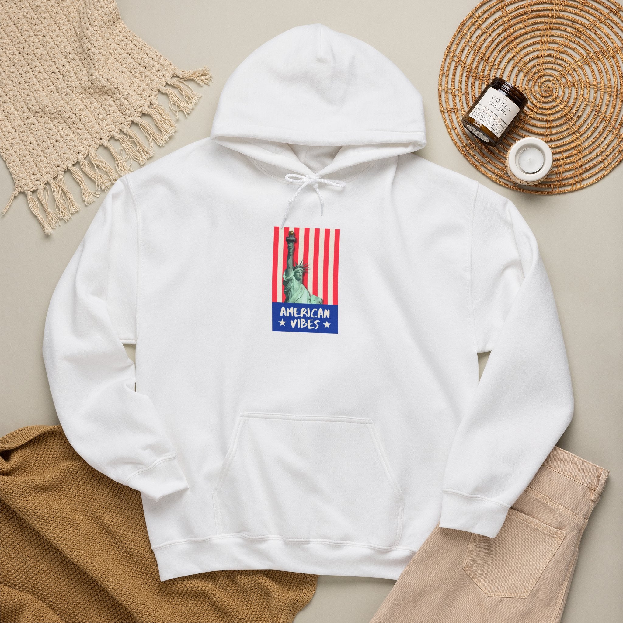 Liberty Statue Hoodie — "American Vibes" Patriotic Pullover