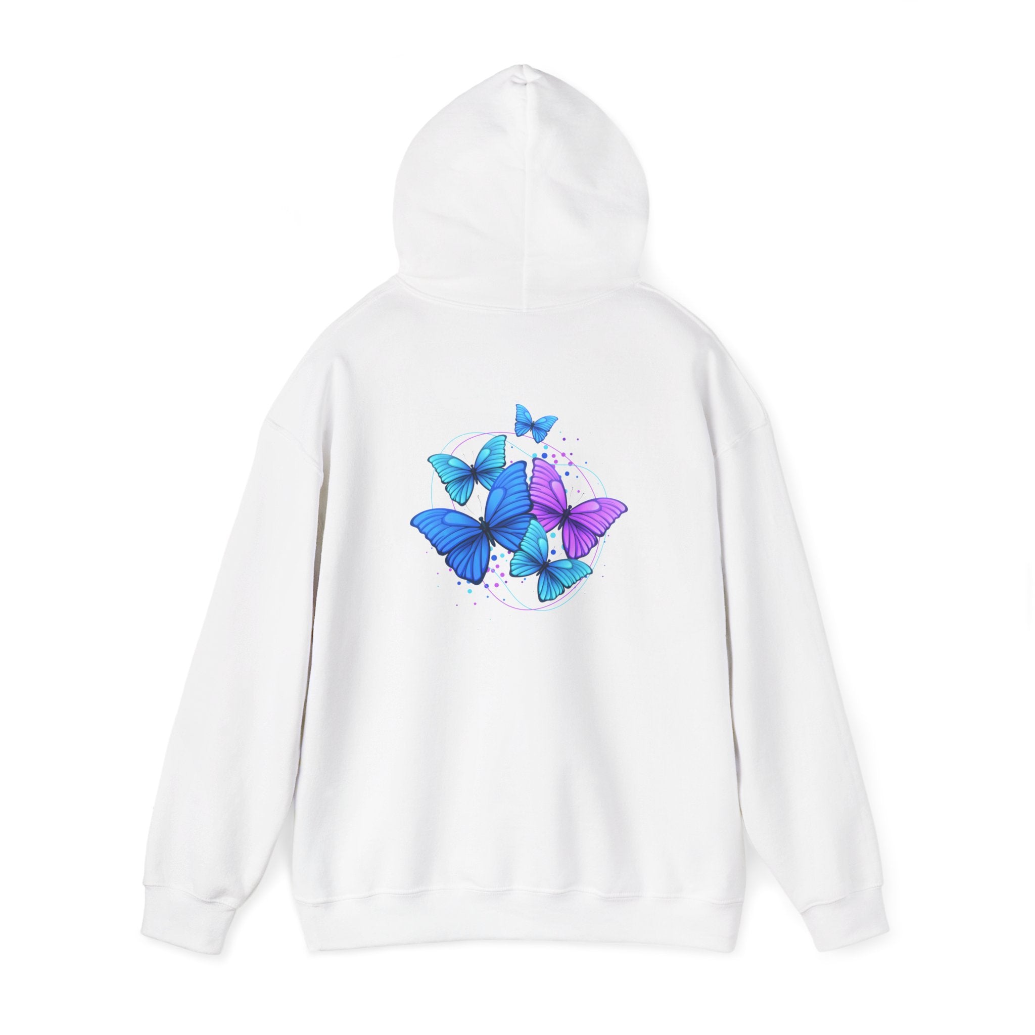 Butterfly Cluster Hoodie – Blue & Purple Butterfly Graphic Sweatshirt