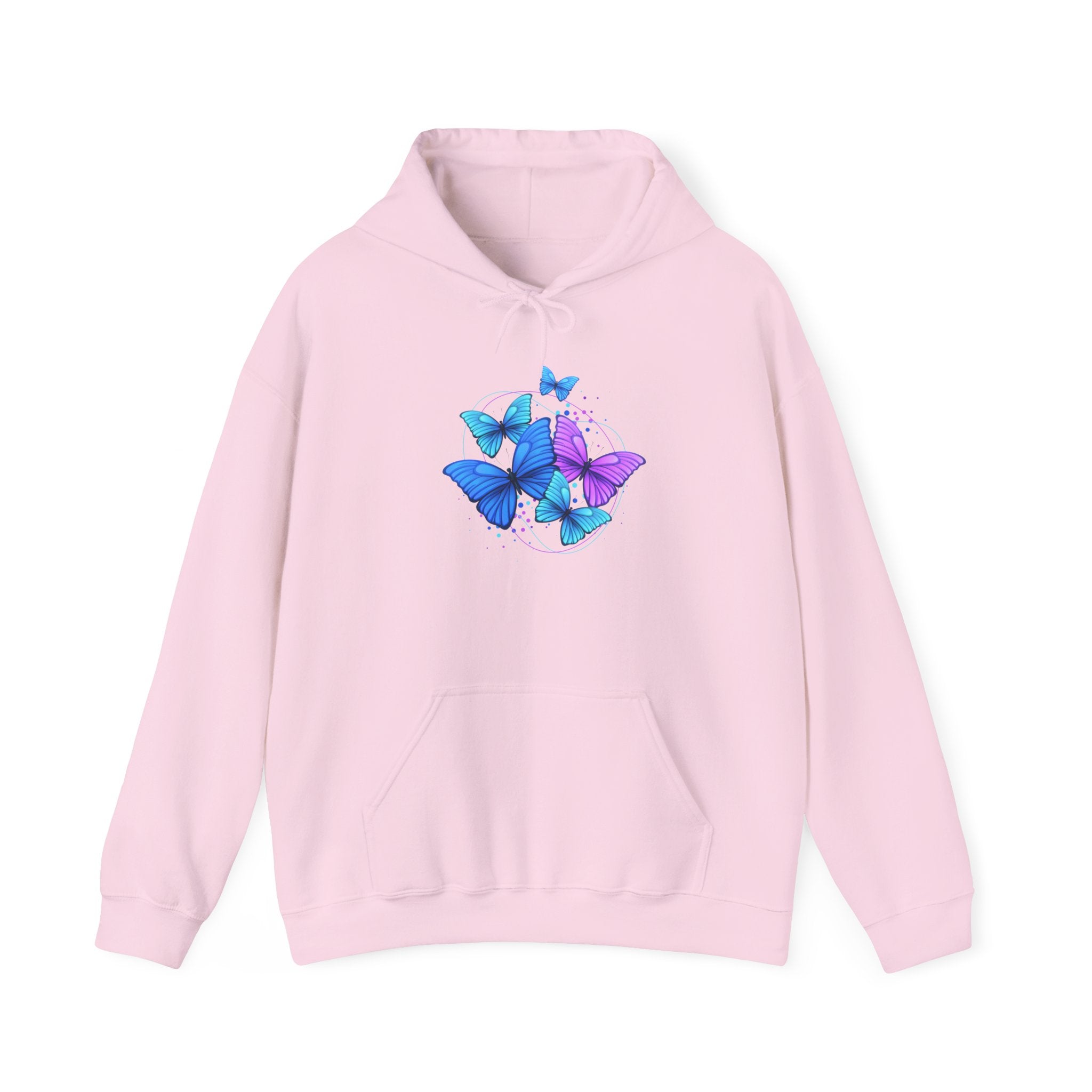 Butterfly Cluster Hoodie – Blue & Purple Butterfly Graphic Sweatshirt