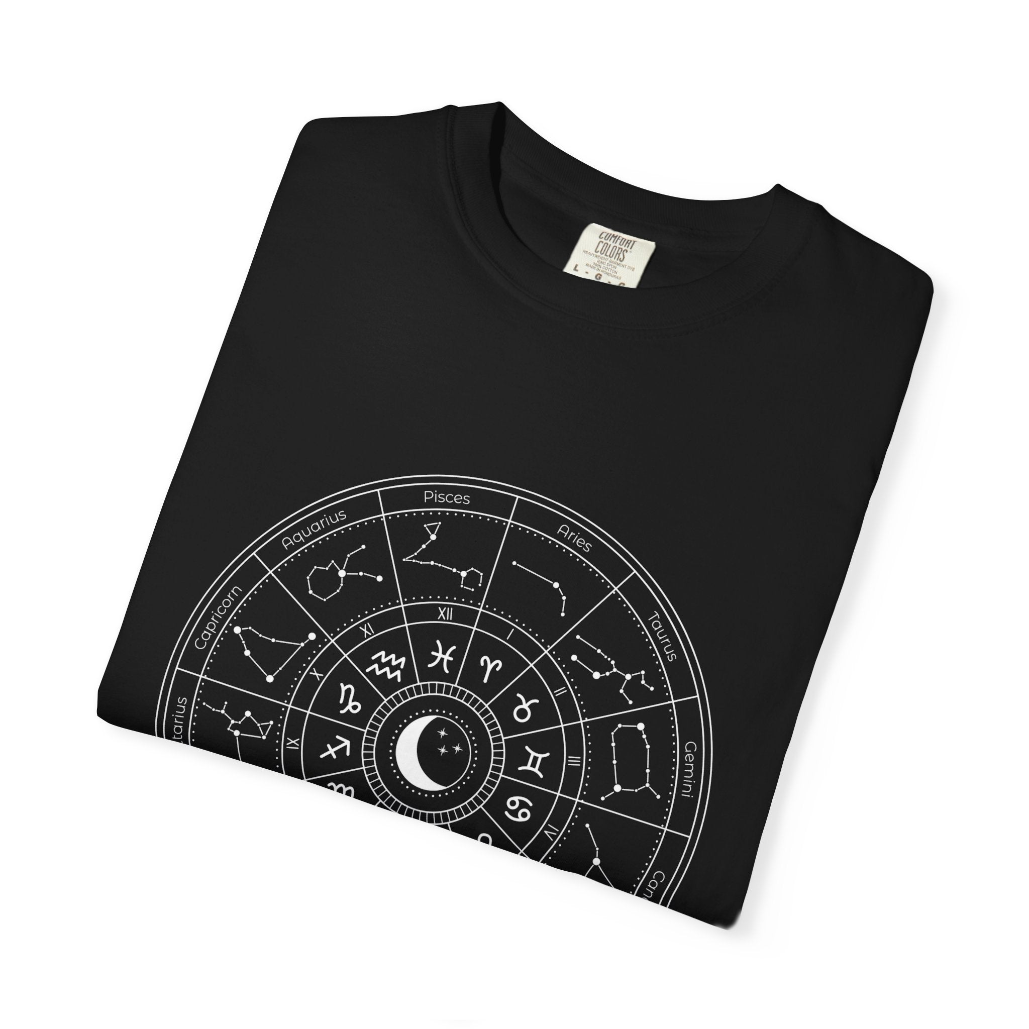 Zodiac Wheel T-Shirt — Astrological Moon & Signs Graphic Tee