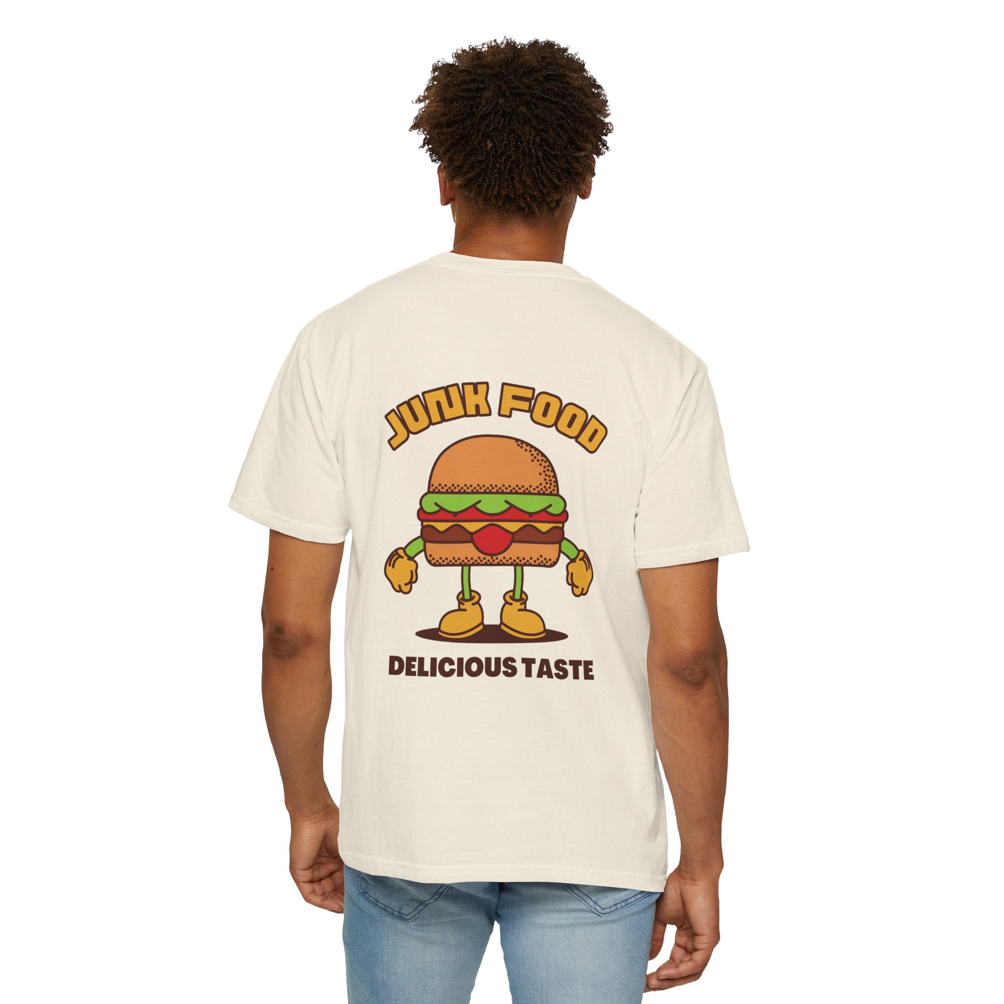 Junk Food Burger T-Shirt — Cute Retro ‘Delicious Taste’ Graphic Tee
