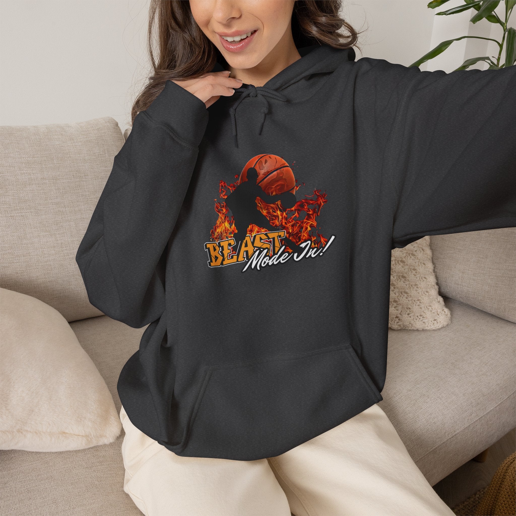 Basketball Beast Mode Hoodie — "Beast Mode On" Graphic Pullover