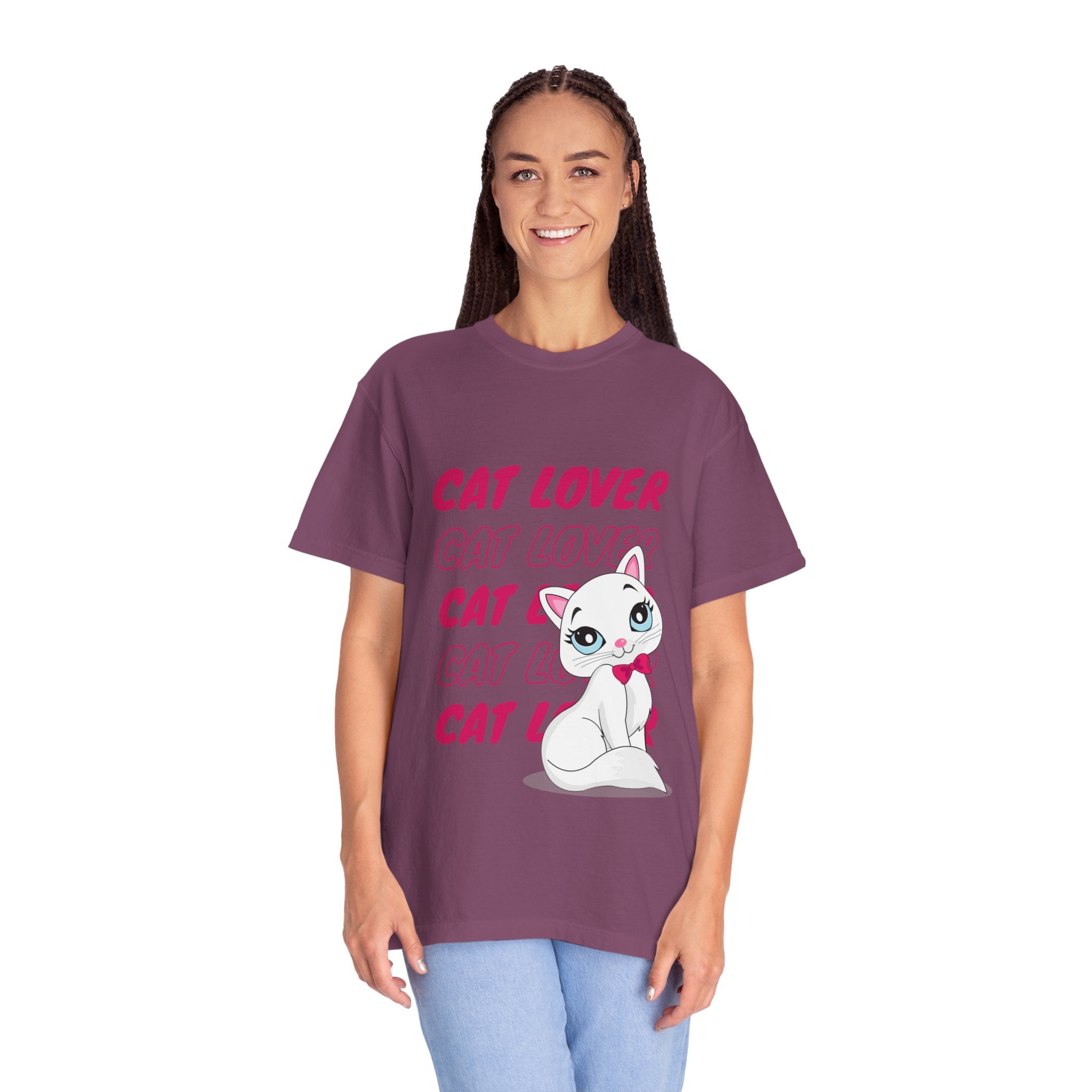 Cat Lover T-Shirt — Cute White Kitten Graphic Tee for Cat Moms & Fans