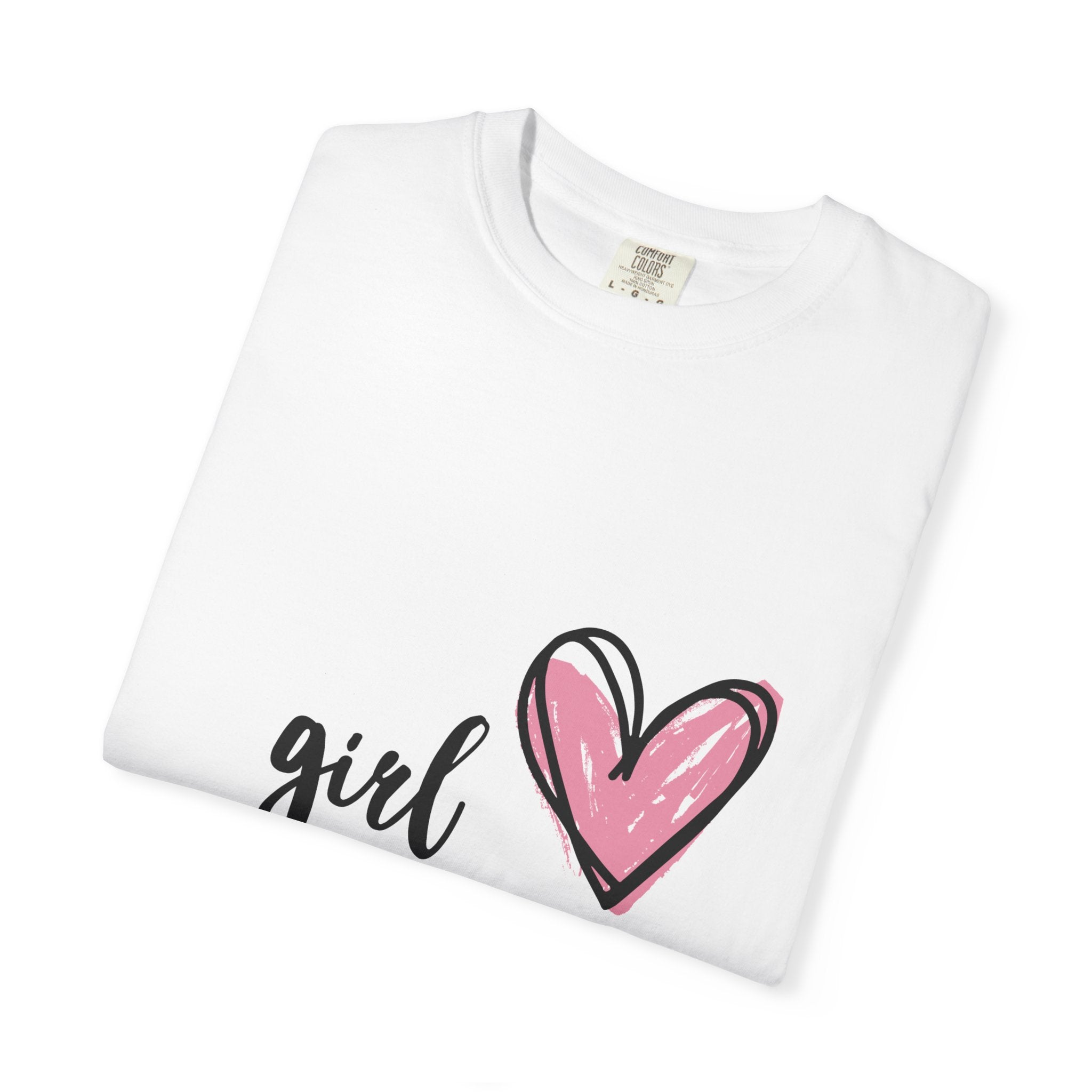 Girl Mom T-Shirt — Pink Heart Mom Shirt for New & Proud Mothers
