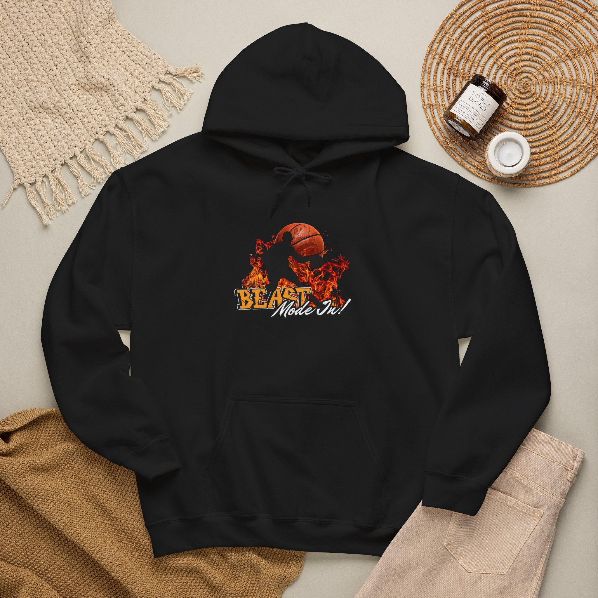 Basketball Beast Mode Hoodie — "Beast Mode On" Graphic Pullover
