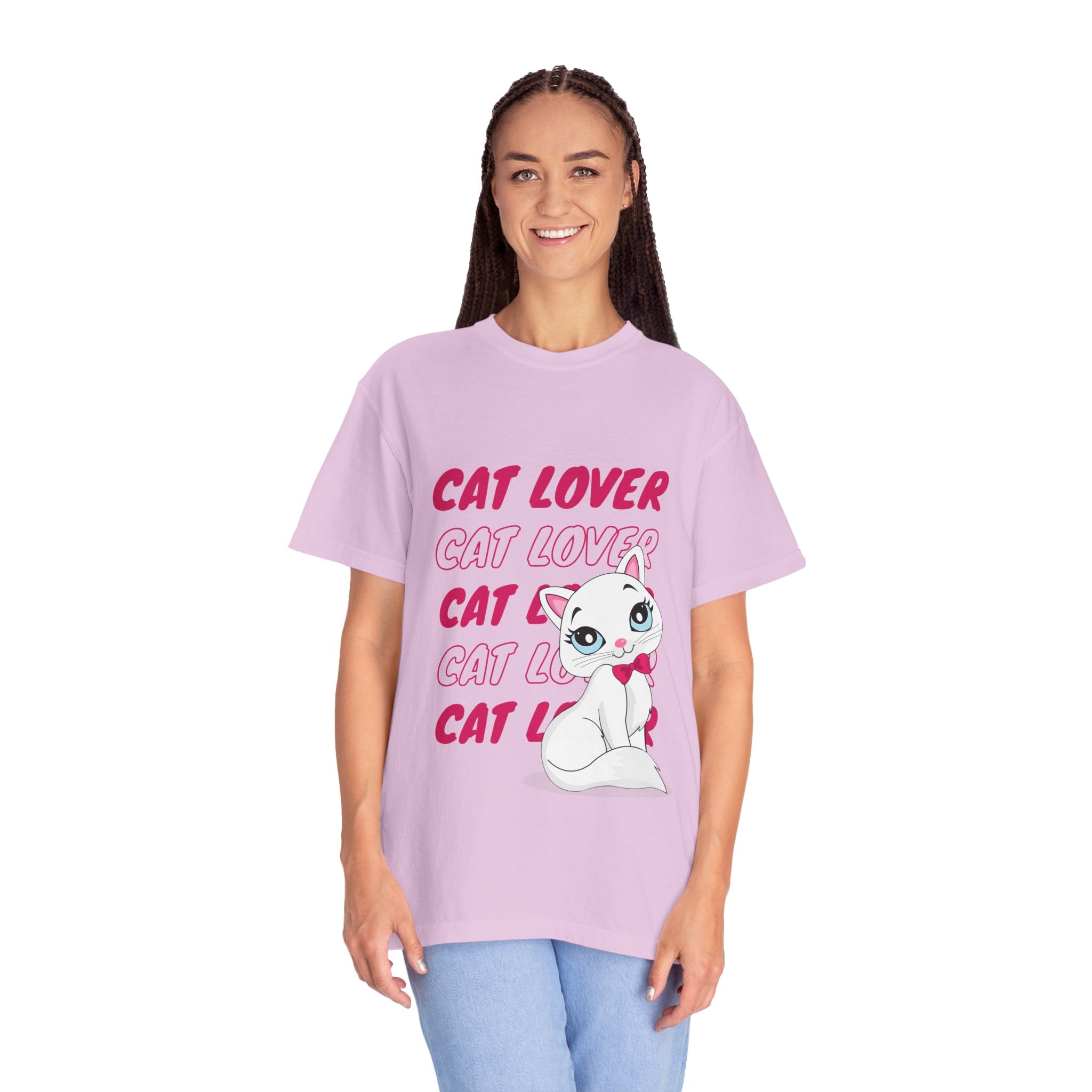 Cat Lover T-Shirt — Cute White Kitten Graphic Tee for Cat Moms & Fans