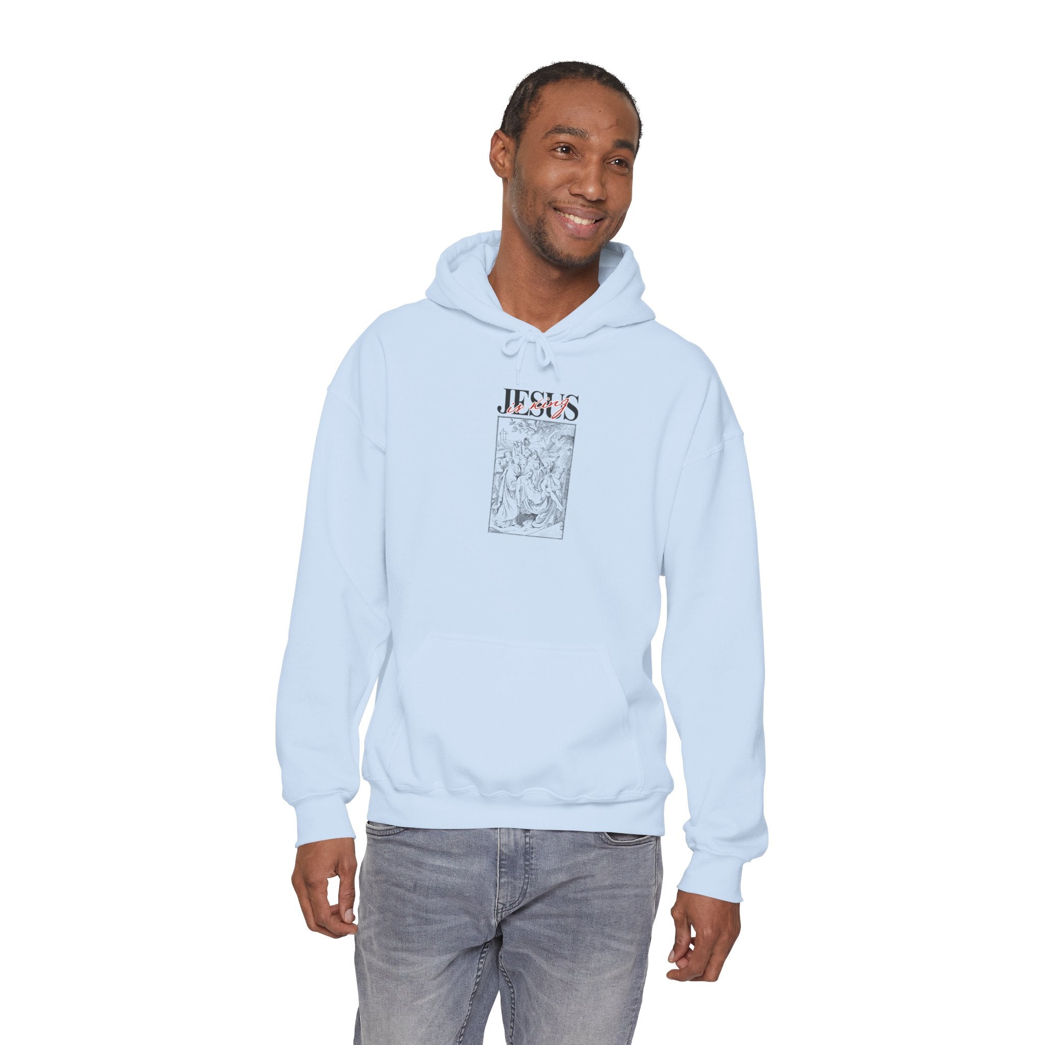 Jesus Vintage Illustration Hoodie — Retro Religious Graphic Pullover