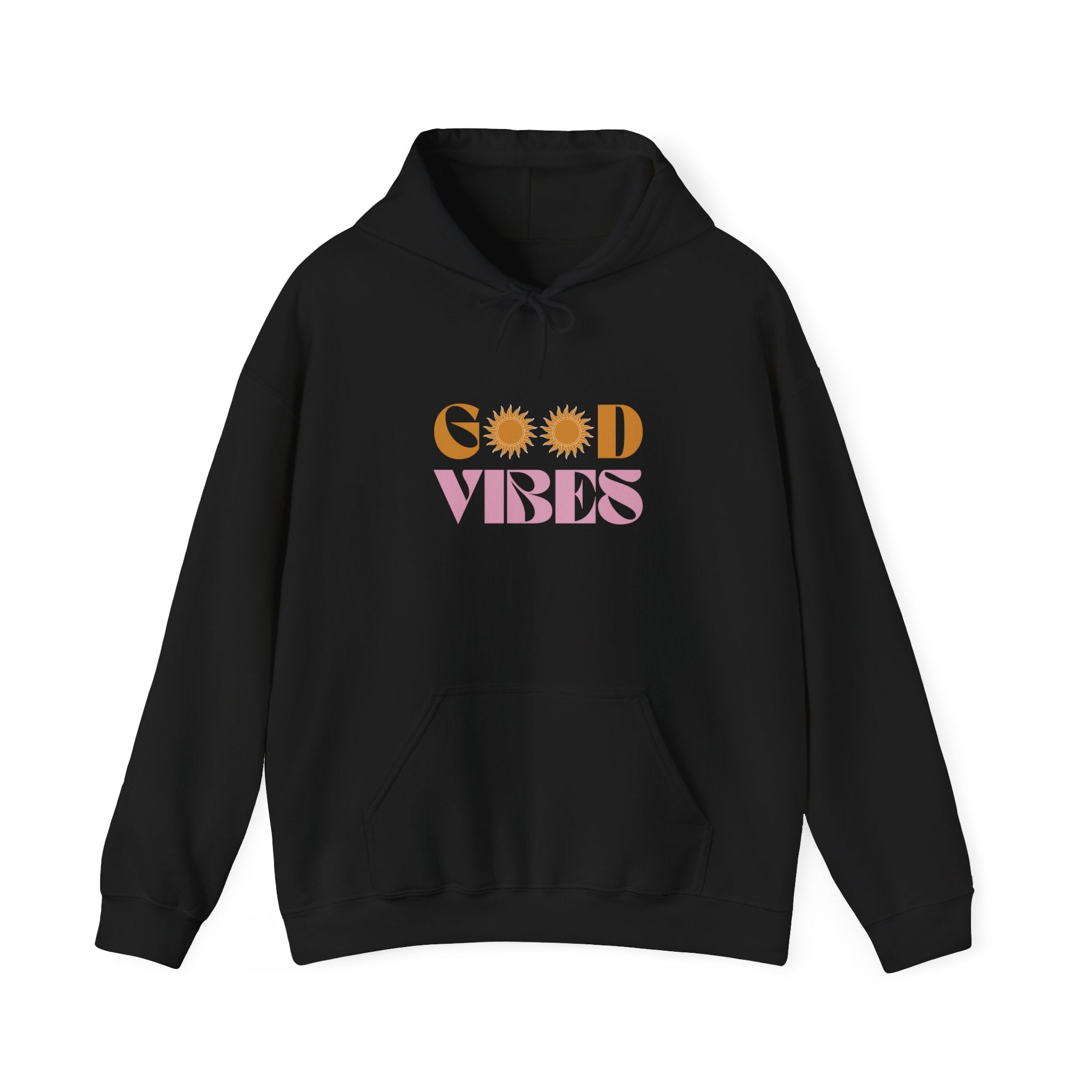 Good Vibes Hoodie — Retro Sun Graphic Pullover