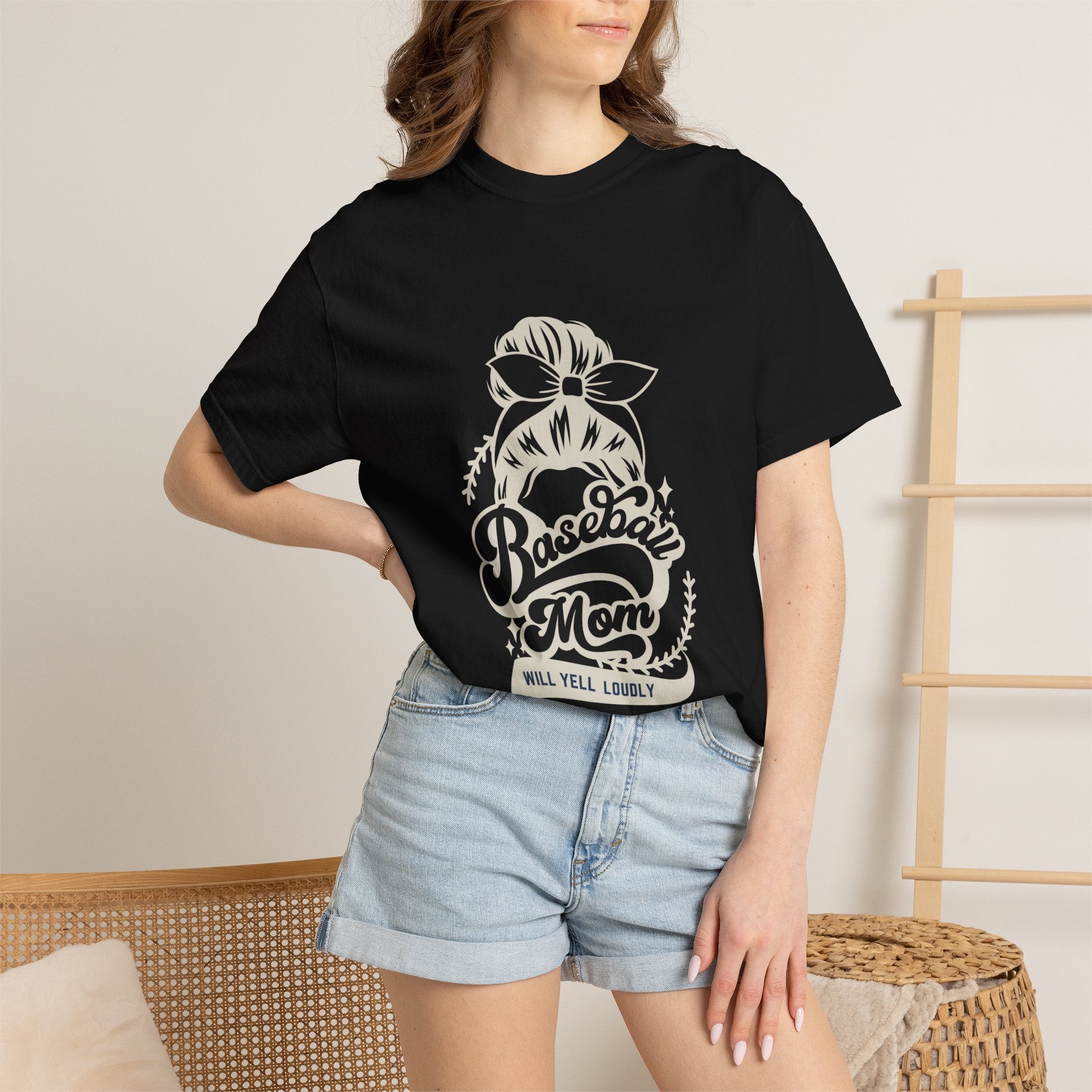 Baseball Mom T-Shirt — 'Baseball Mom Will Yell Loudly' Graphic Tee