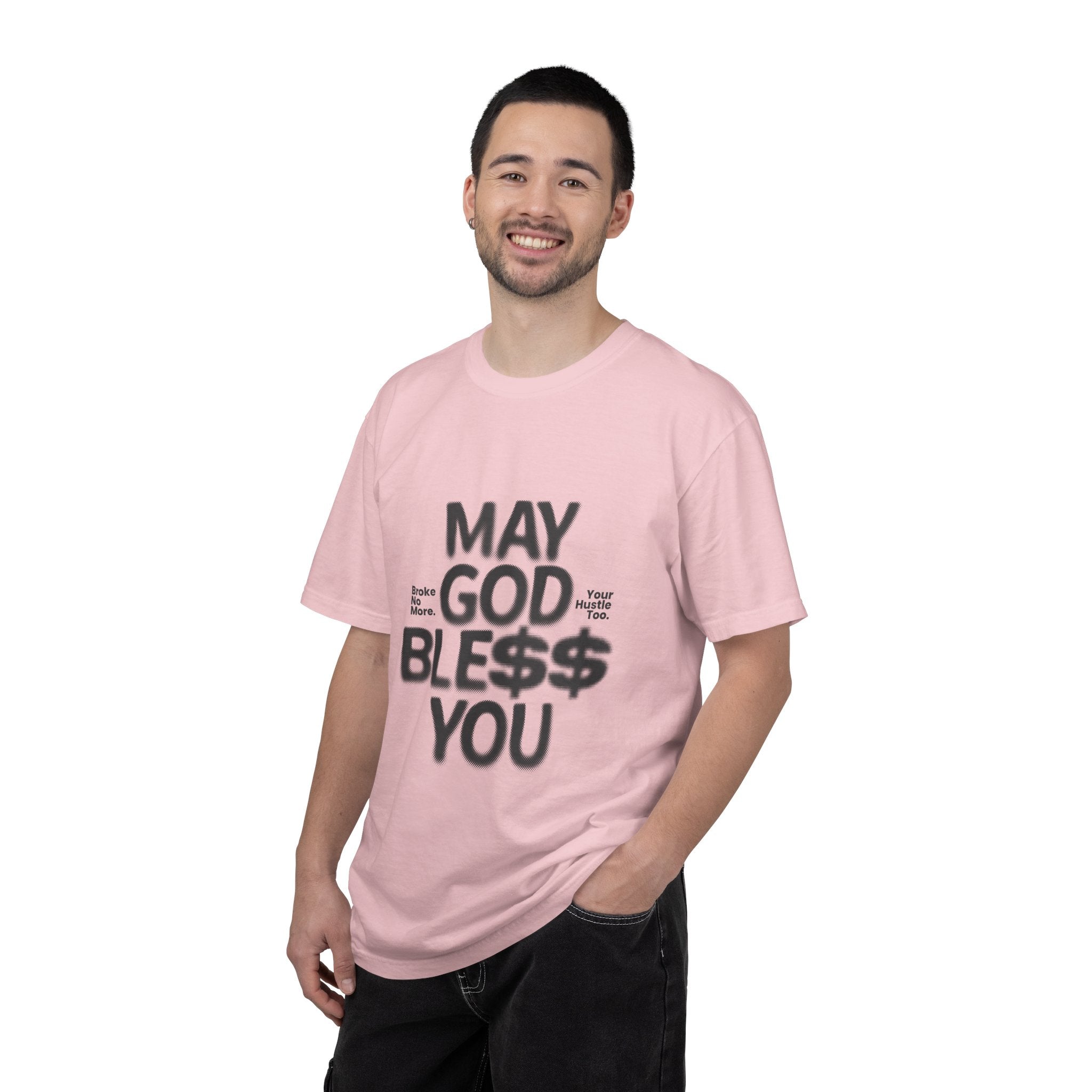May God Bless You T-Shirt — Graphic Prayer Tee with Dollar Sign Design