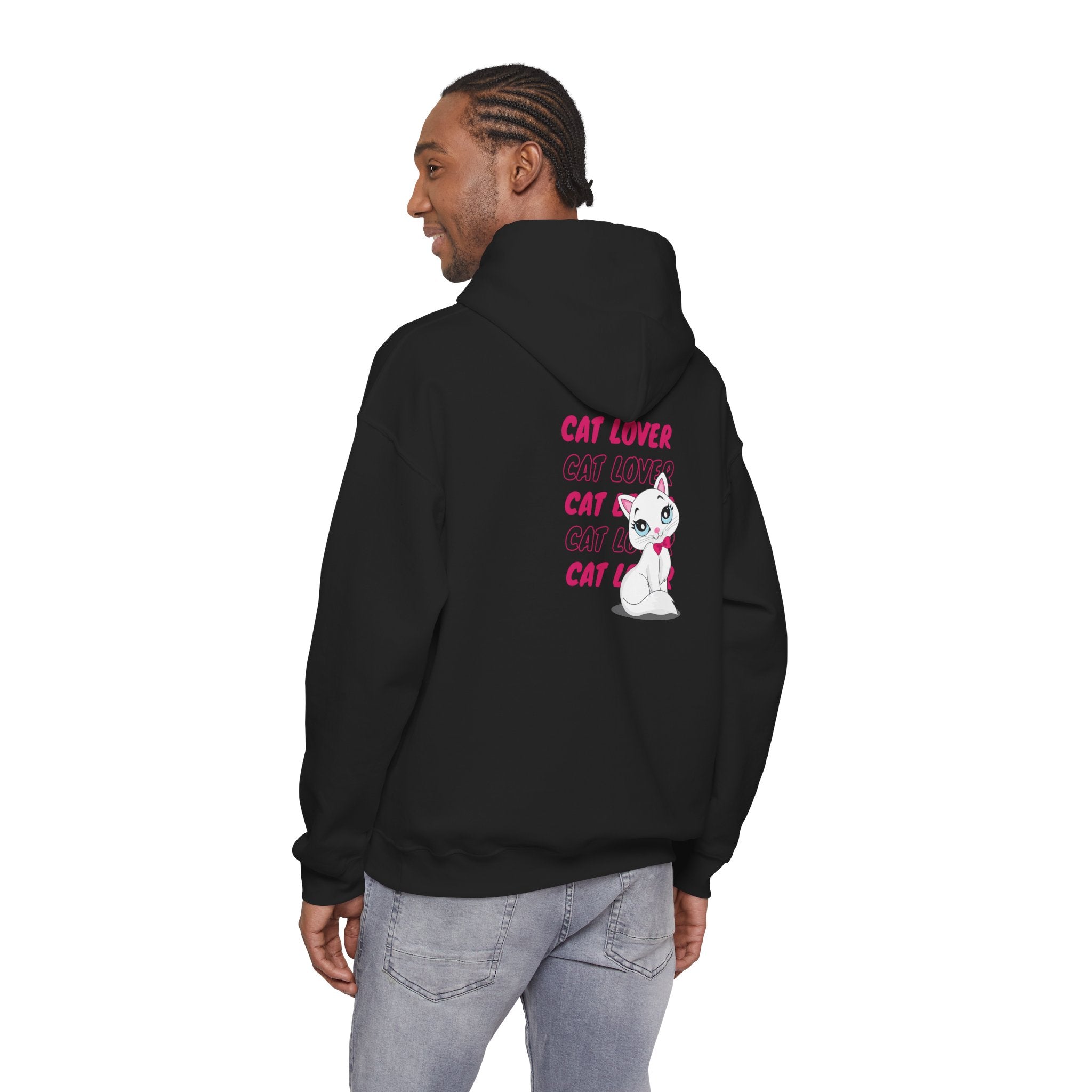 Cat Lover Hoodie — Cute Pink Kitty Graphic Pullover