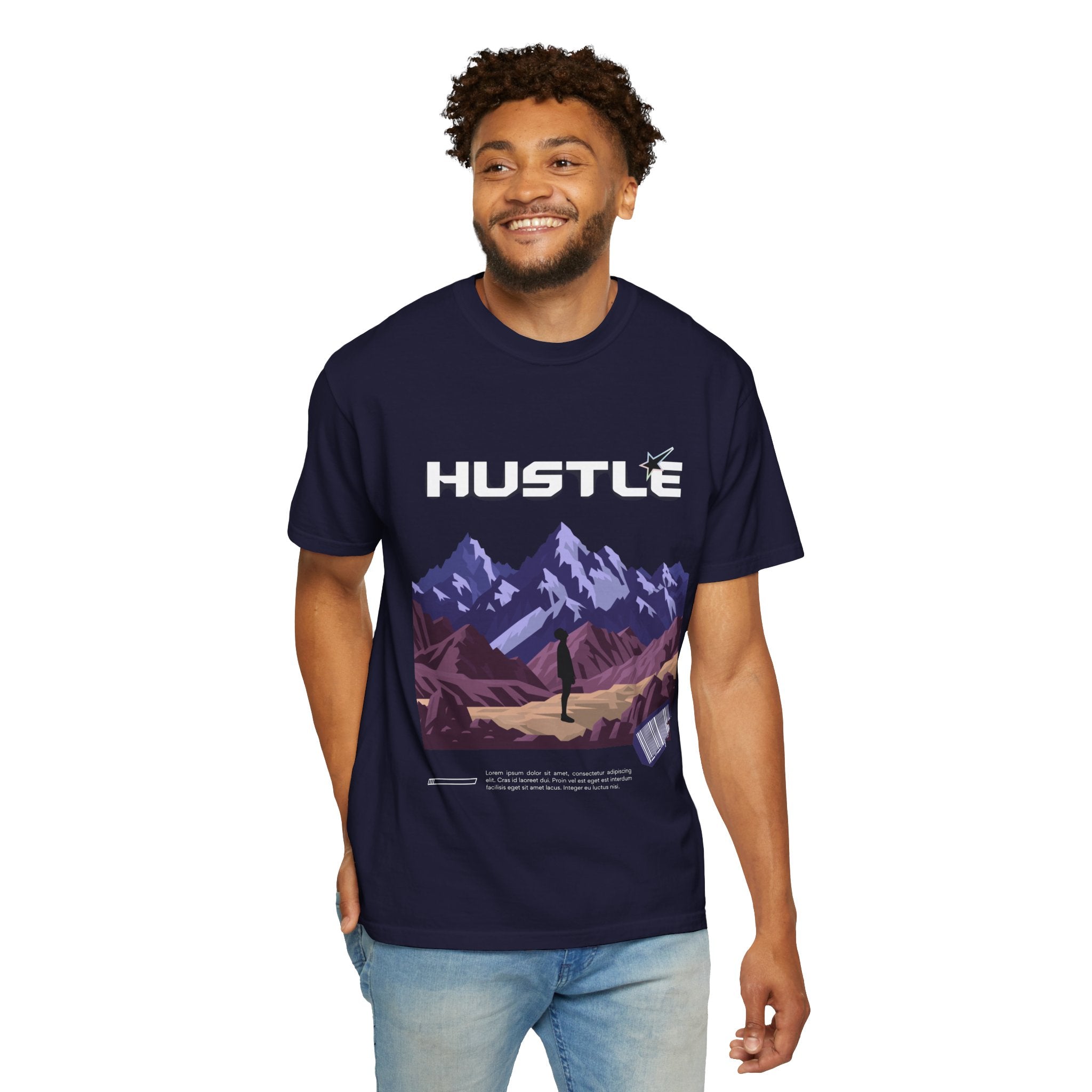 Hustle Mountain T-Shirt — Adventure Motivational Graphic Tee