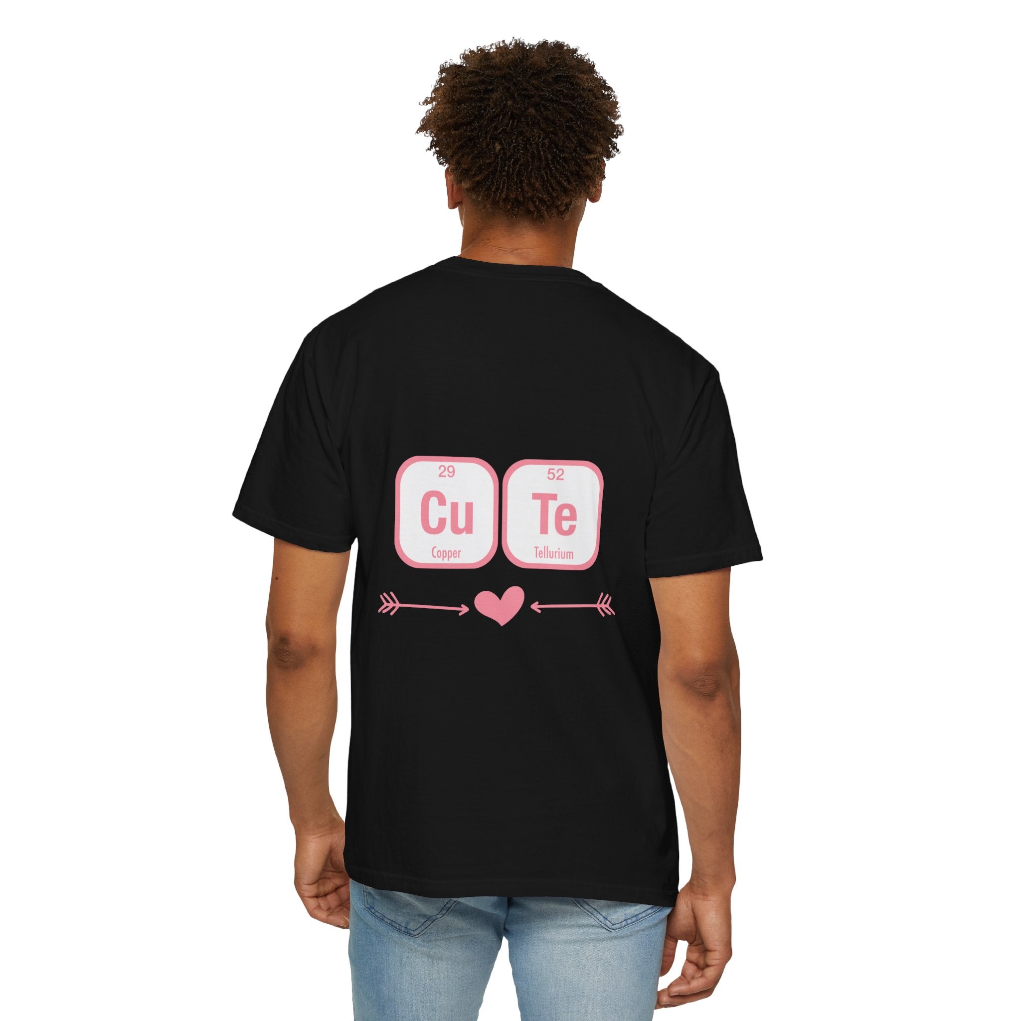 Cute Chemistry Tee — "Cu Te" Element Heart Graphic T-Shirt