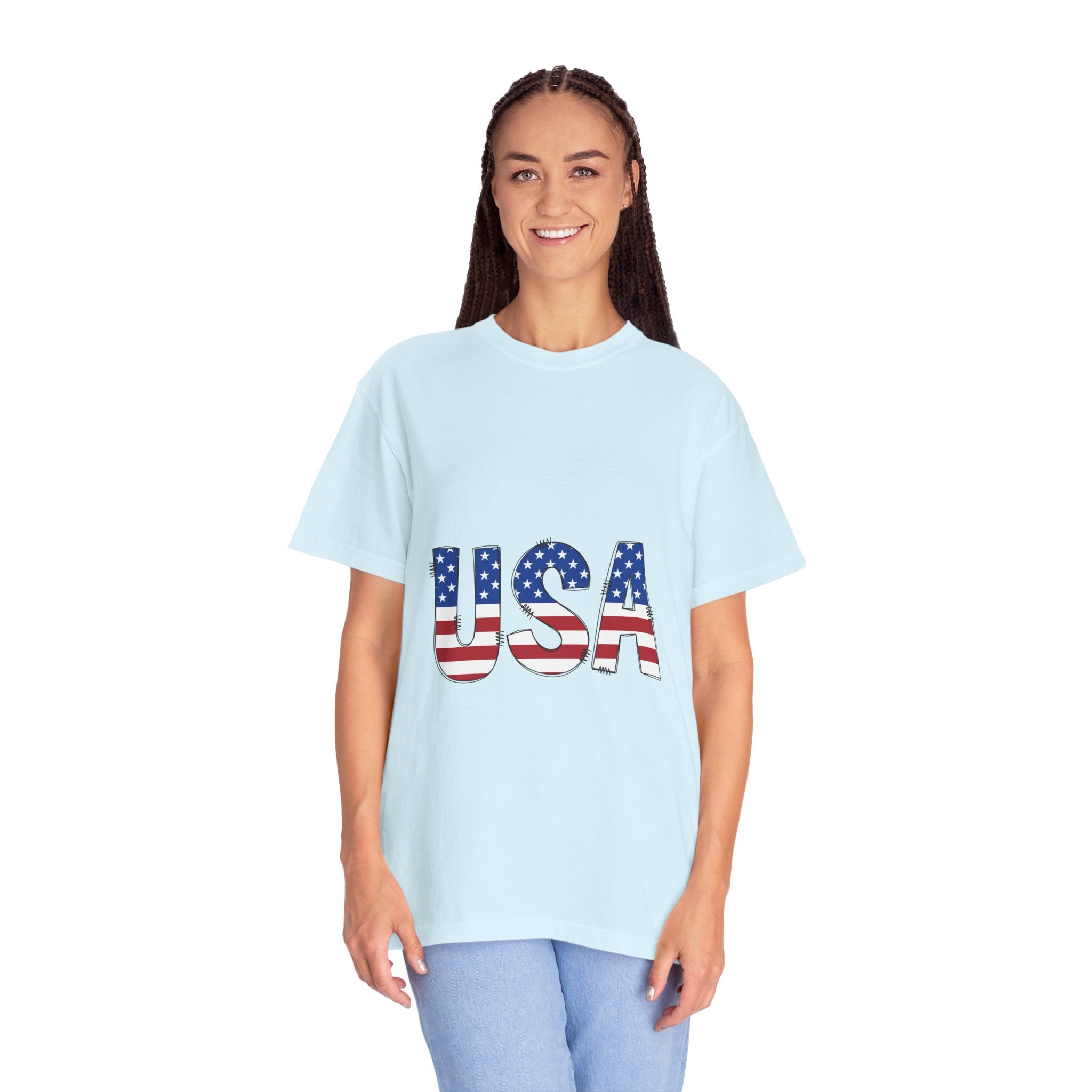 USA Flag Graphic T-Shirt — Patriotic Fourth of July Tee