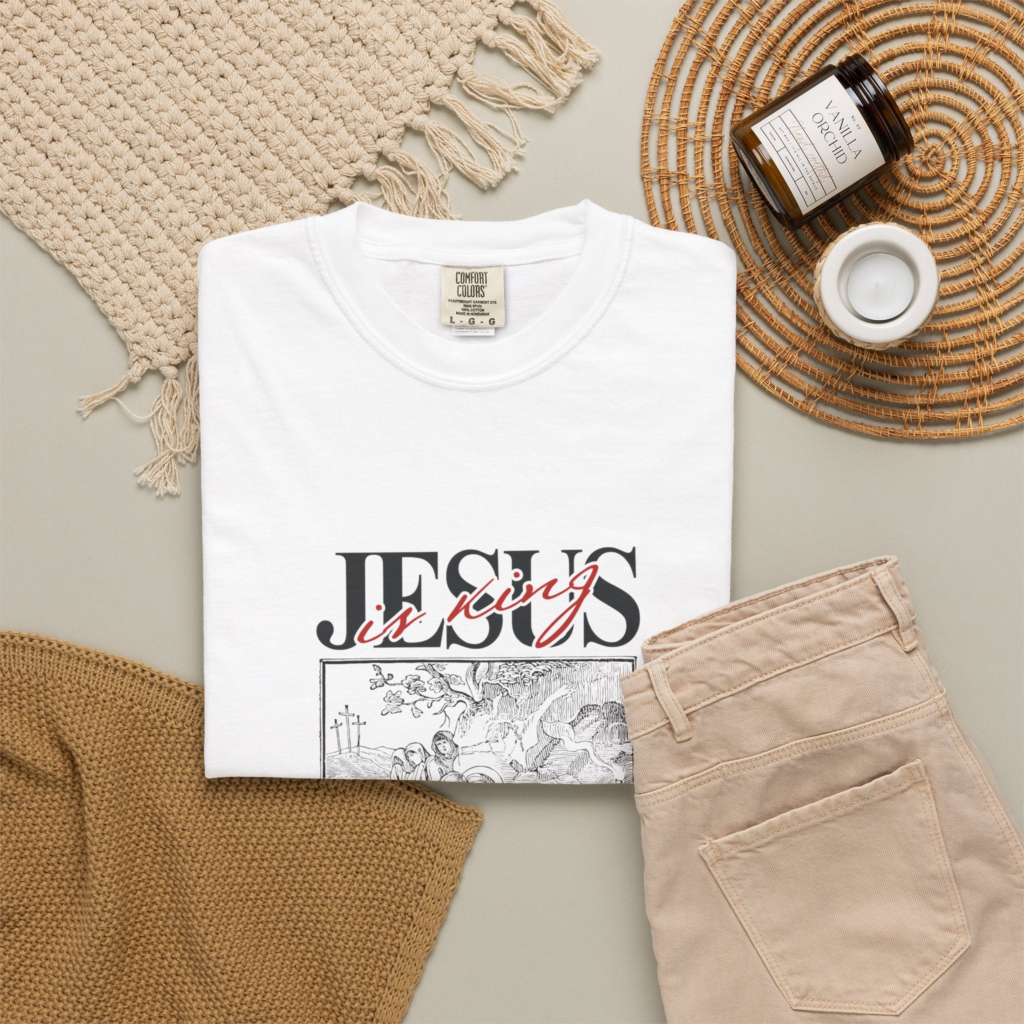 Jesus Sketch Graphic T-Shirt — Vintage Bible Art Faith Tee