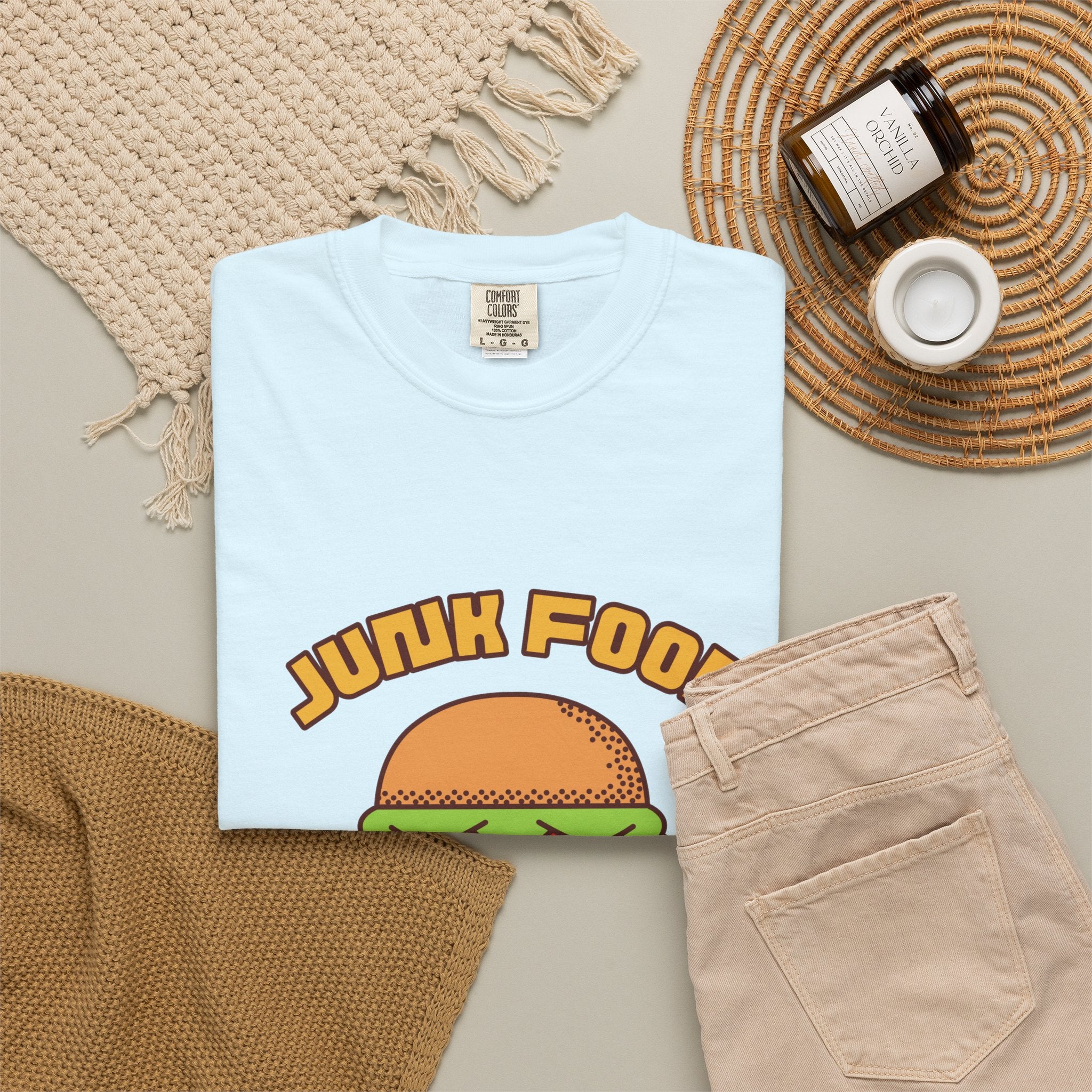Junk Food Burger T-Shirt — Cute Retro ‘Delicious Taste’ Graphic Tee