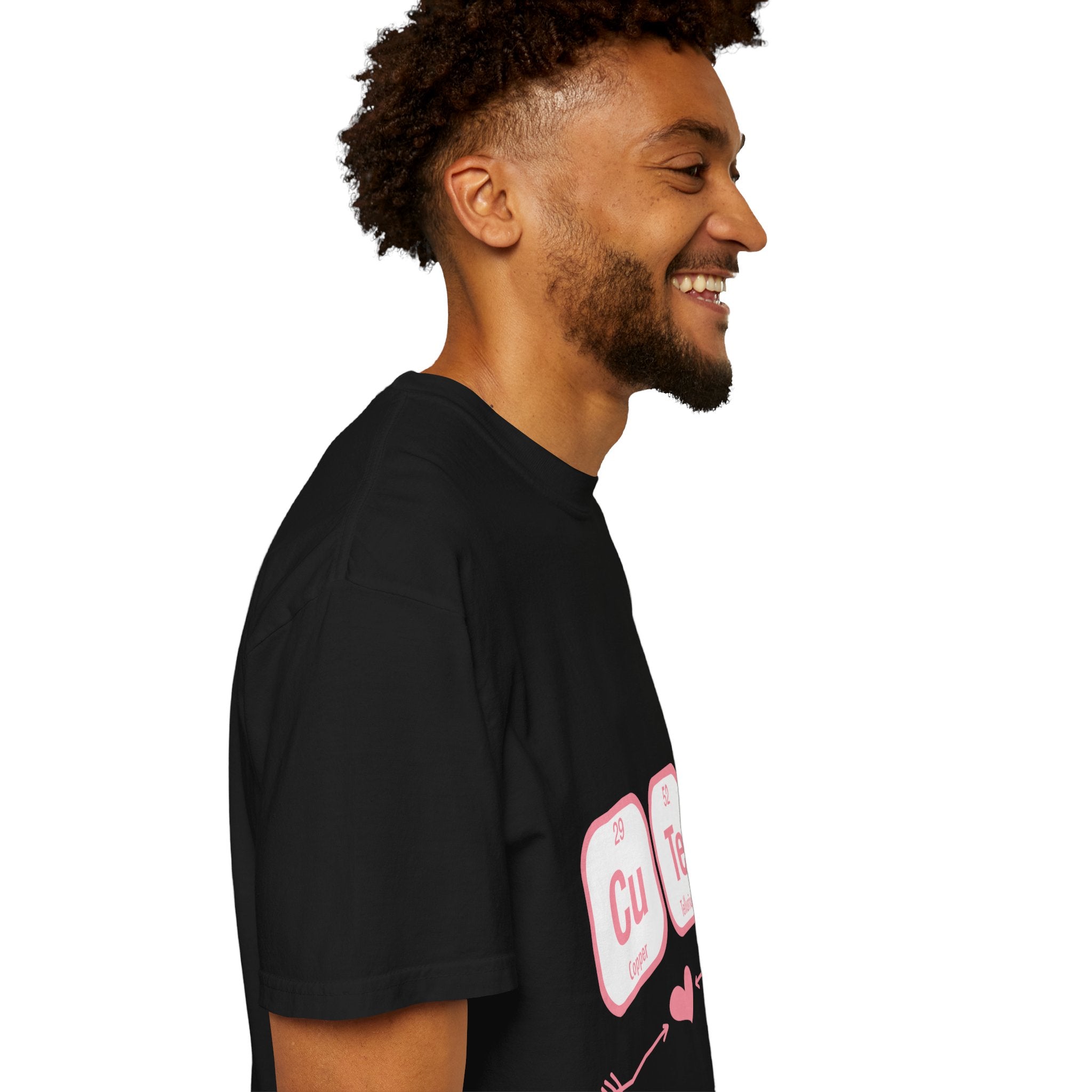 Cute Chemistry Tee — "Cu Te" Element Heart Graphic T-Shirt
