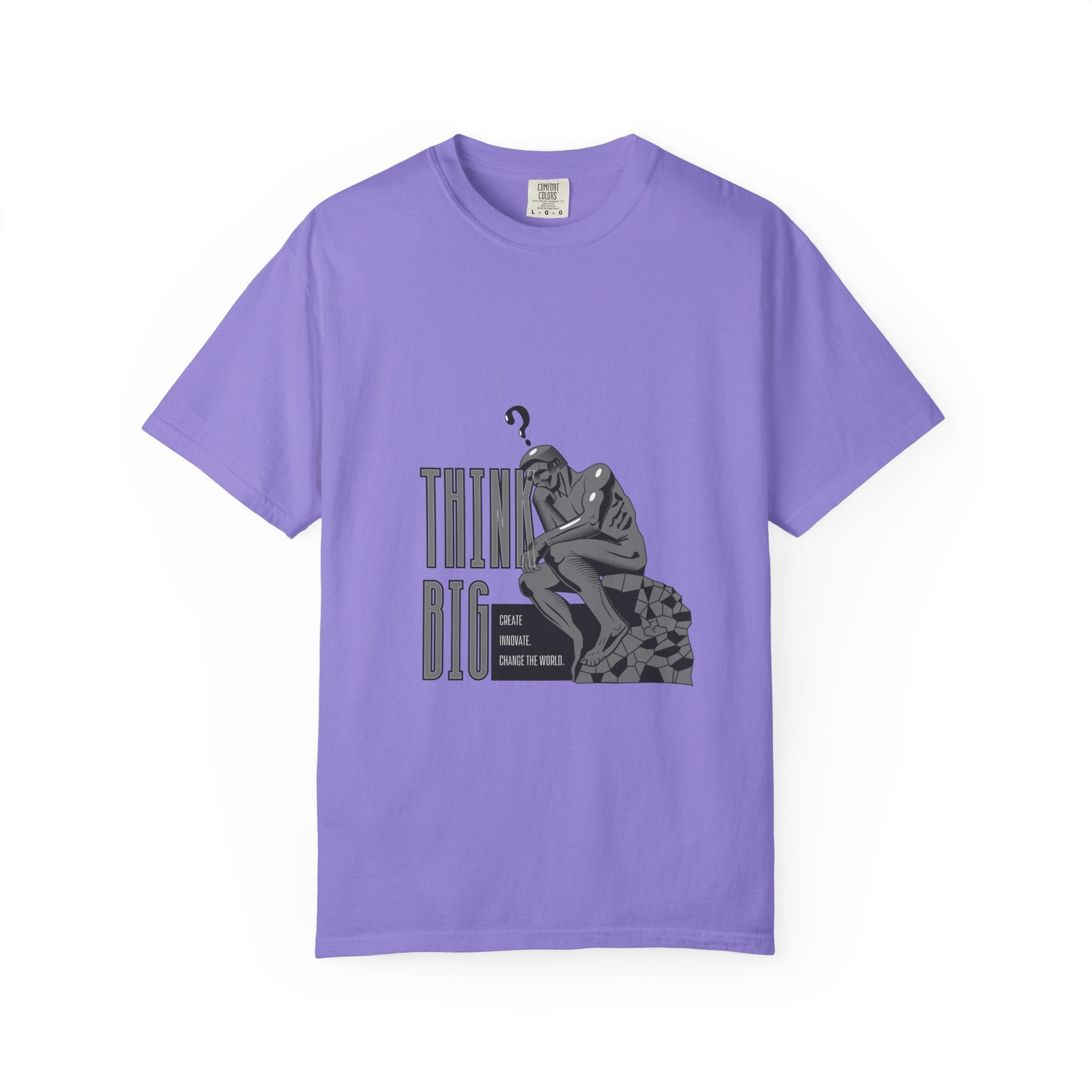 Think Big T-Shirt — Motivational Graphic Tee with Thinking Man Design