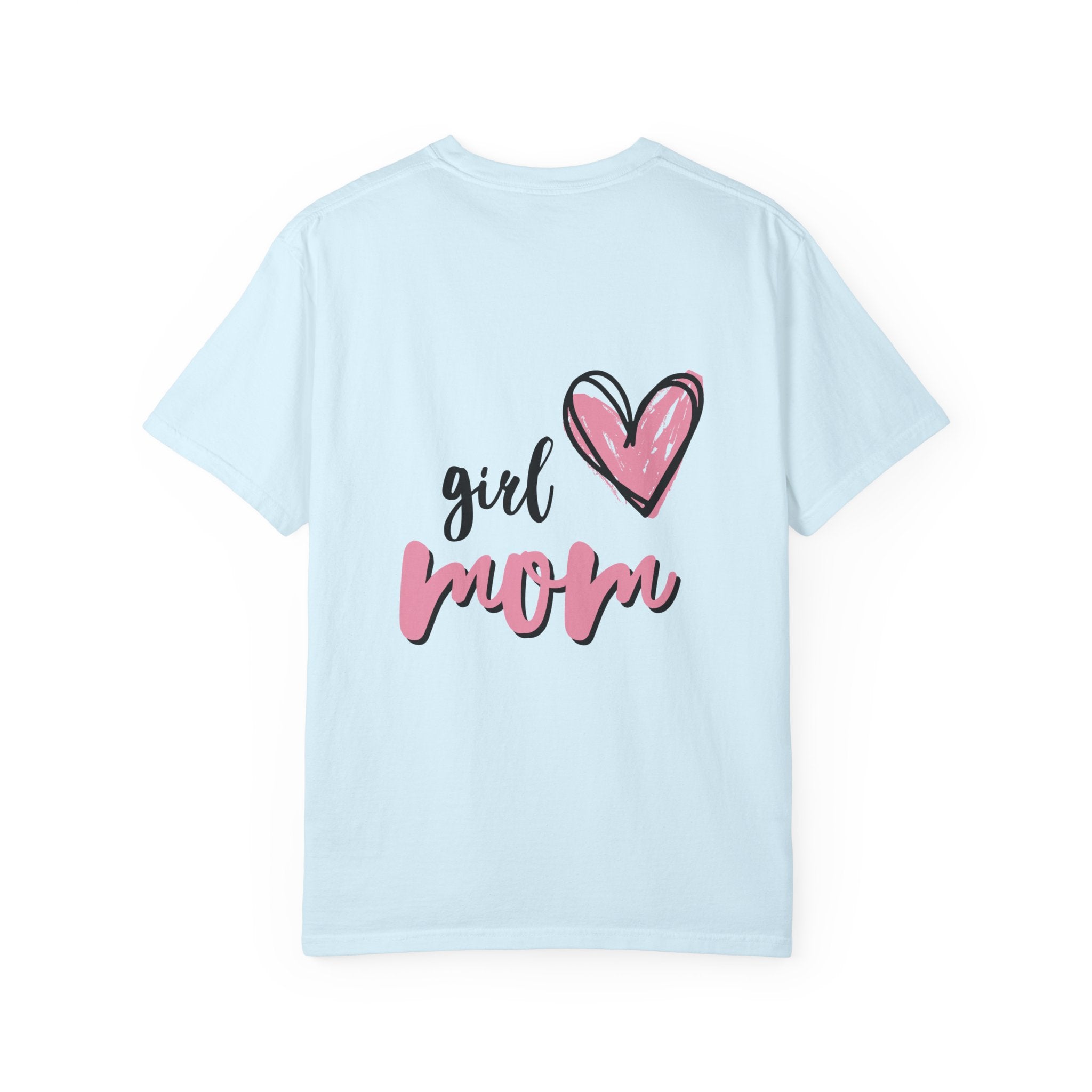 Girl Mom T-Shirt — Pink Heart Mom Shirt for New & Proud Mothers