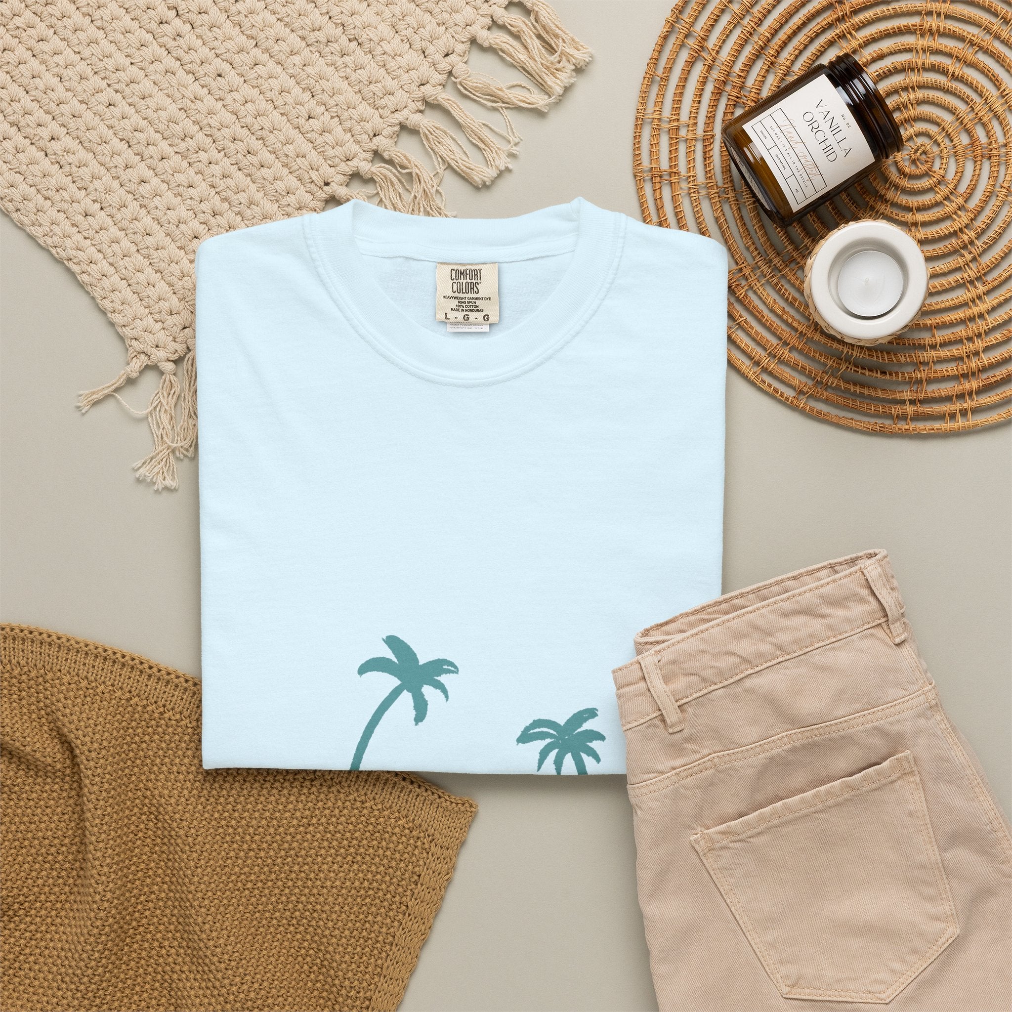 Holiday Palm Beach T-Shirt — Vintage Sunset Tropical Graphic