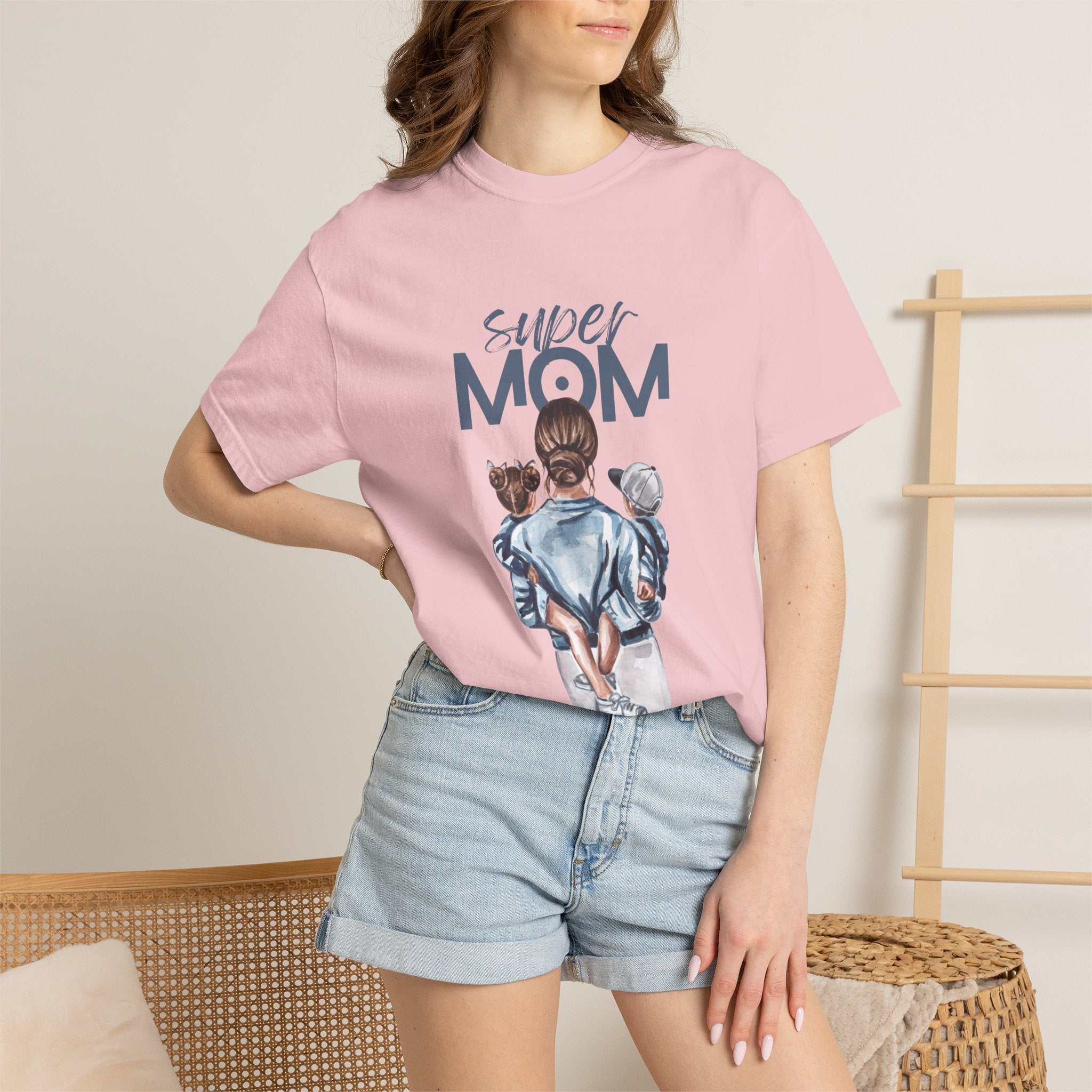 Super Mom T-Shirt — Mom with Kids Graphic Tee | Mother's Day Gift