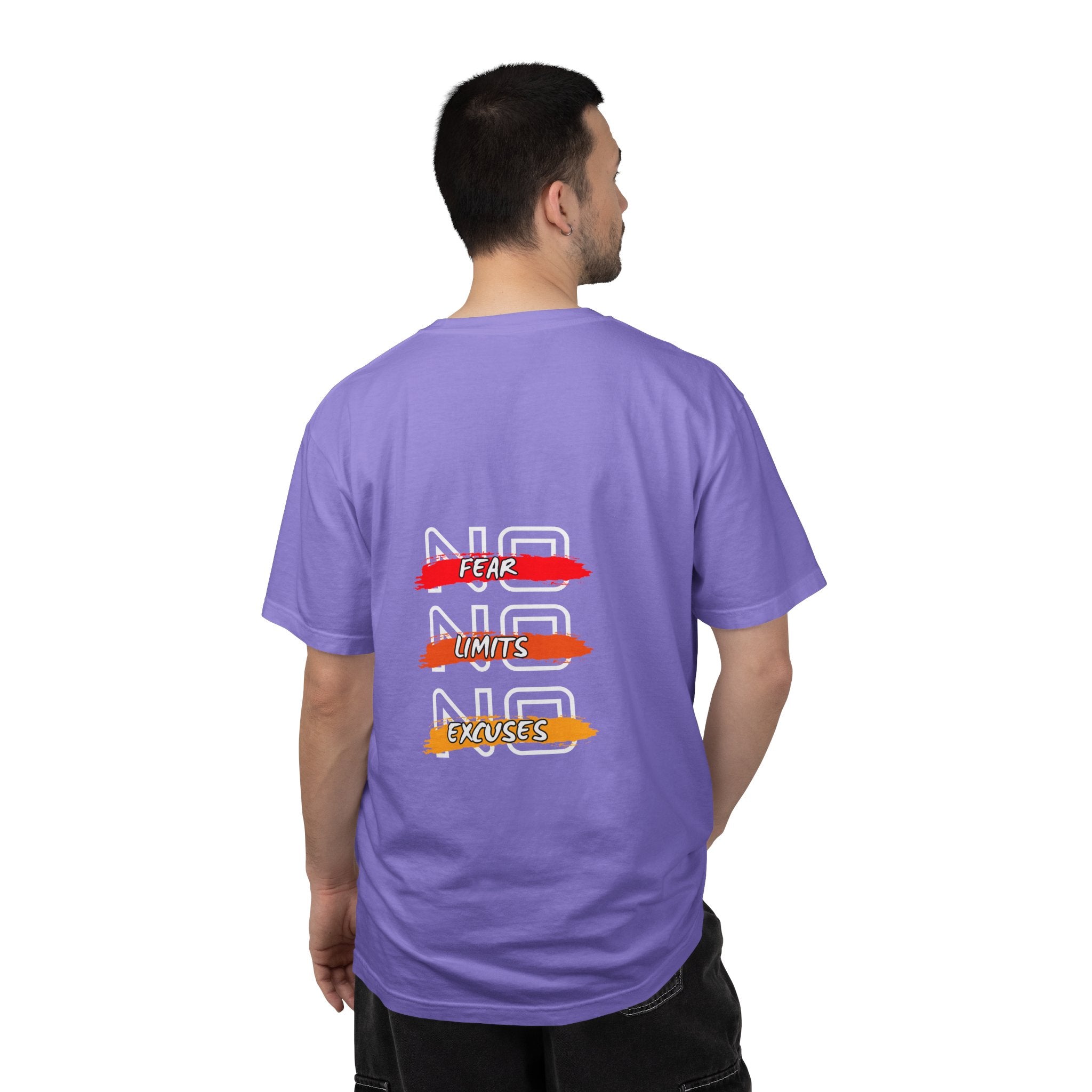 T-Shirt — "No Fear, No Limits, No Excuses" Motivational Graphic Tee
