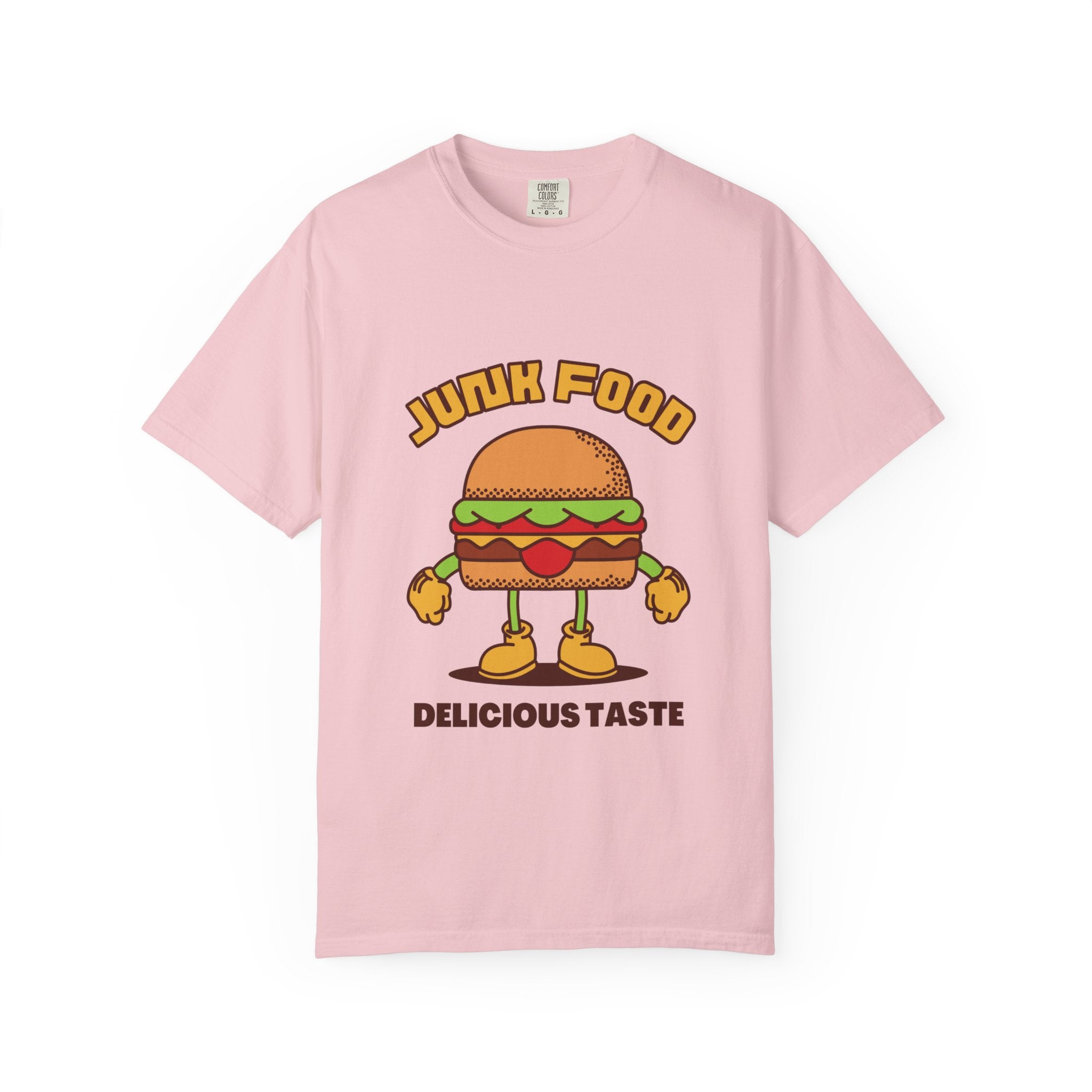 Junk Food Burger T-Shirt — Cute Retro ‘Delicious Taste’ Graphic Tee