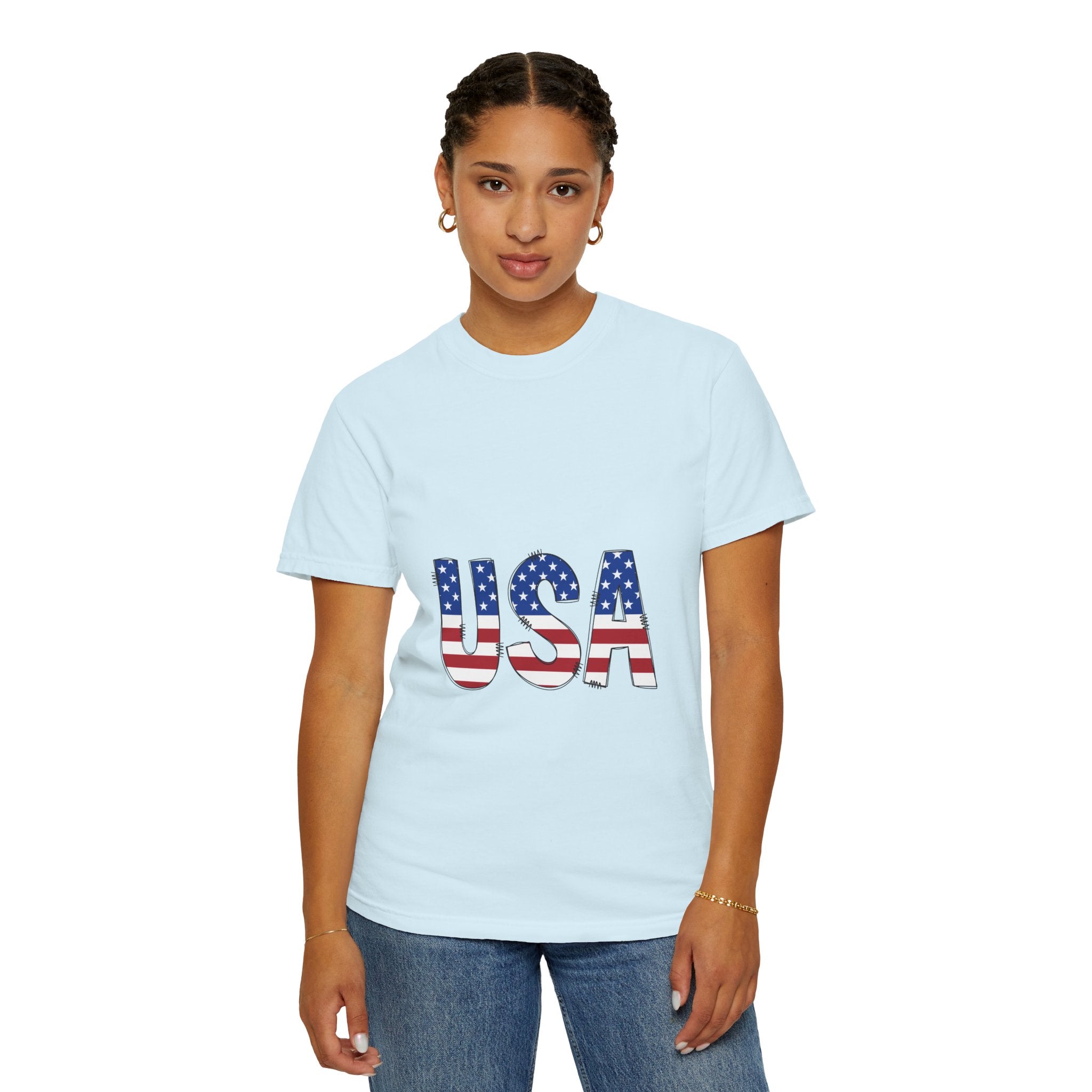 USA Flag Graphic T-Shirt — Patriotic Fourth of July Tee