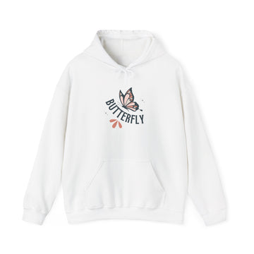 Butterfly Hoodie — Floral Pink Butterfly Graphic Pullover
