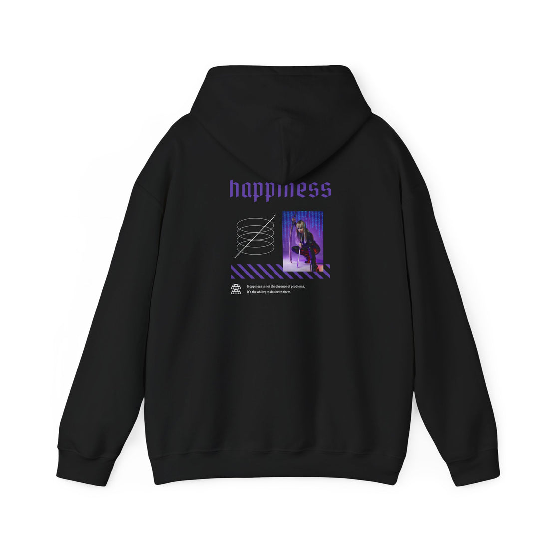 Hoodie — 'happiness' Vaporwave Graphic Pullover
