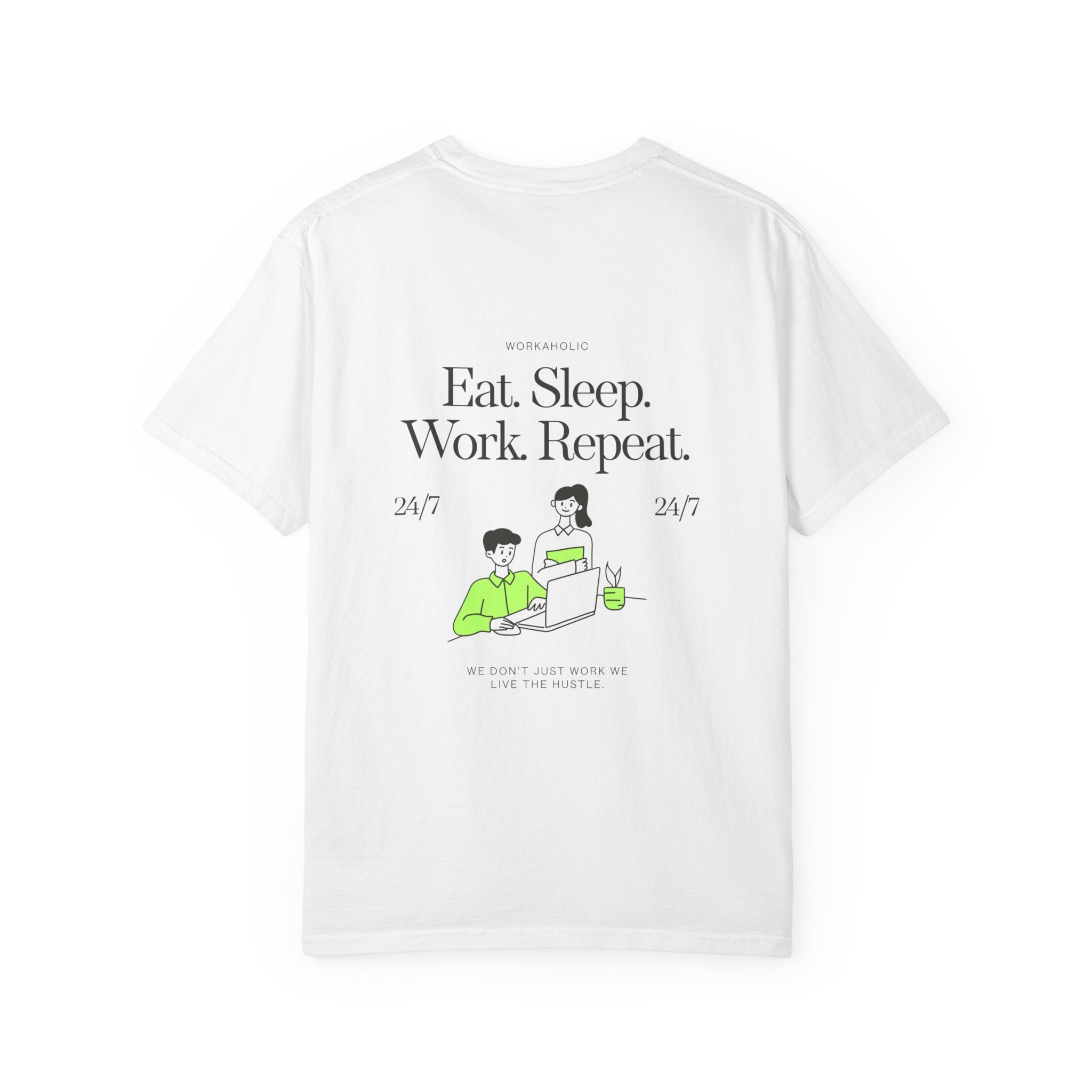 Eat. Sleep. Work. Repeat. Tee — Minimalist Remote Work Graphic T-Shirt