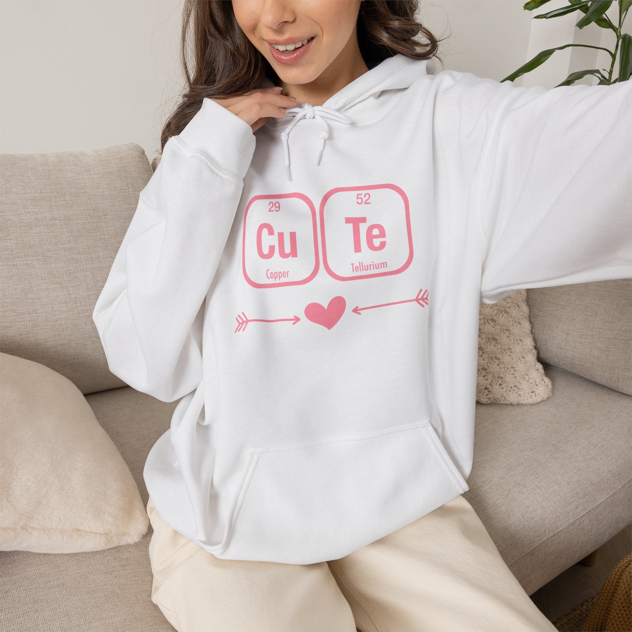 Cute Chemistry Hoodie – "Cu Te" Element Symbols Valentine Pullover